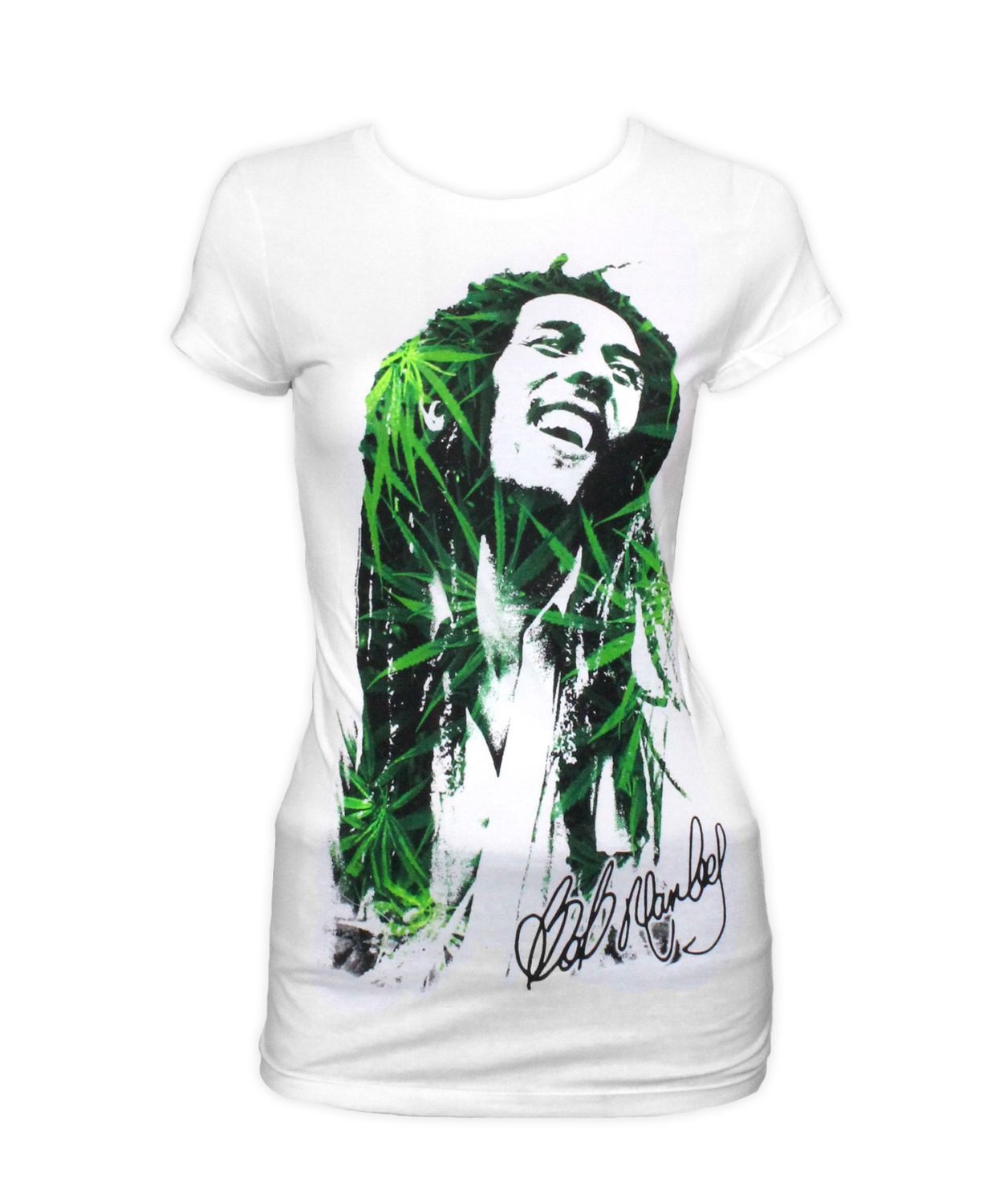 Bob Marley Plant Silhouette Womens - White