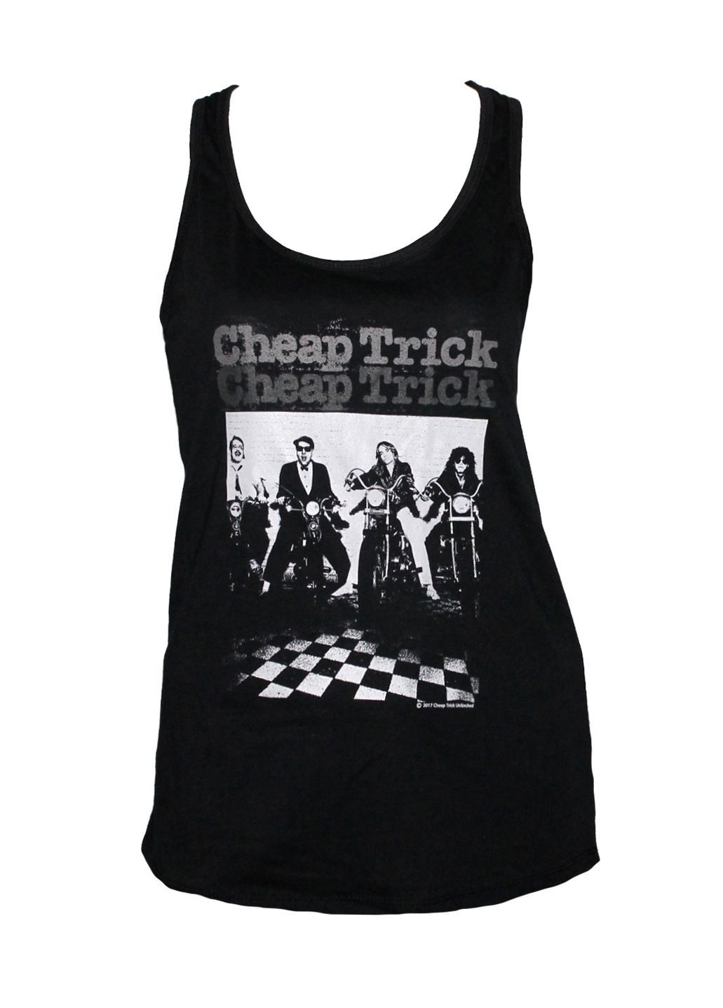 Cheap Trick Motorcycles Women's Racerback - BLK