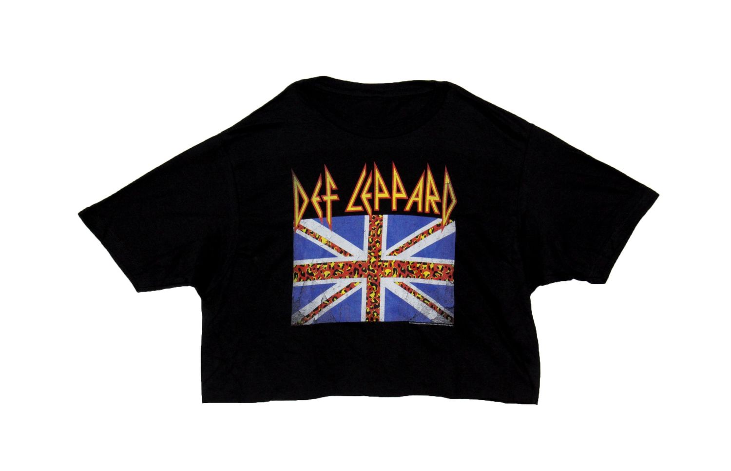 Def Leppard - Leopard Flag Ladies Festival Cali Crop - BLK