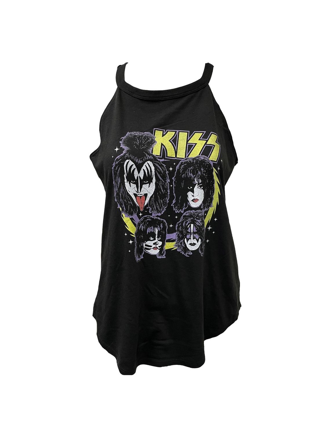 Kiss Spike Circles Ladies Rocker Tank - BLK