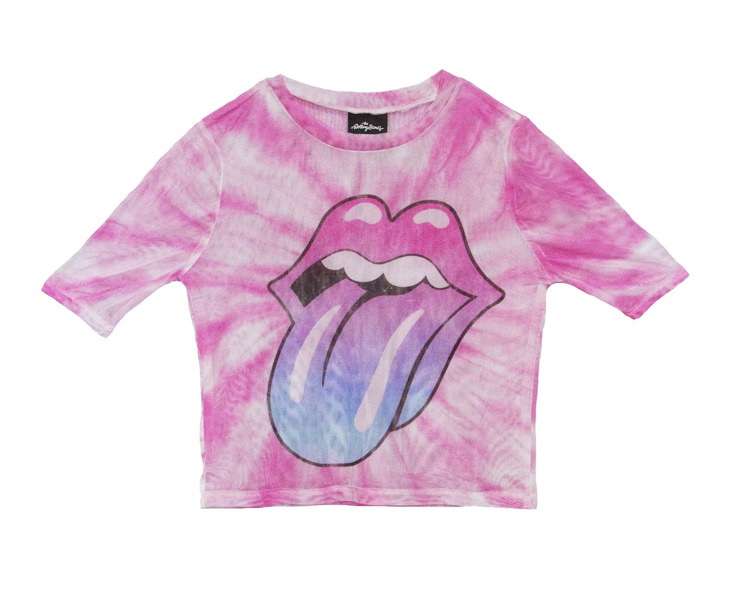 Rolling Stones - Pink Gradient Mesh Crop