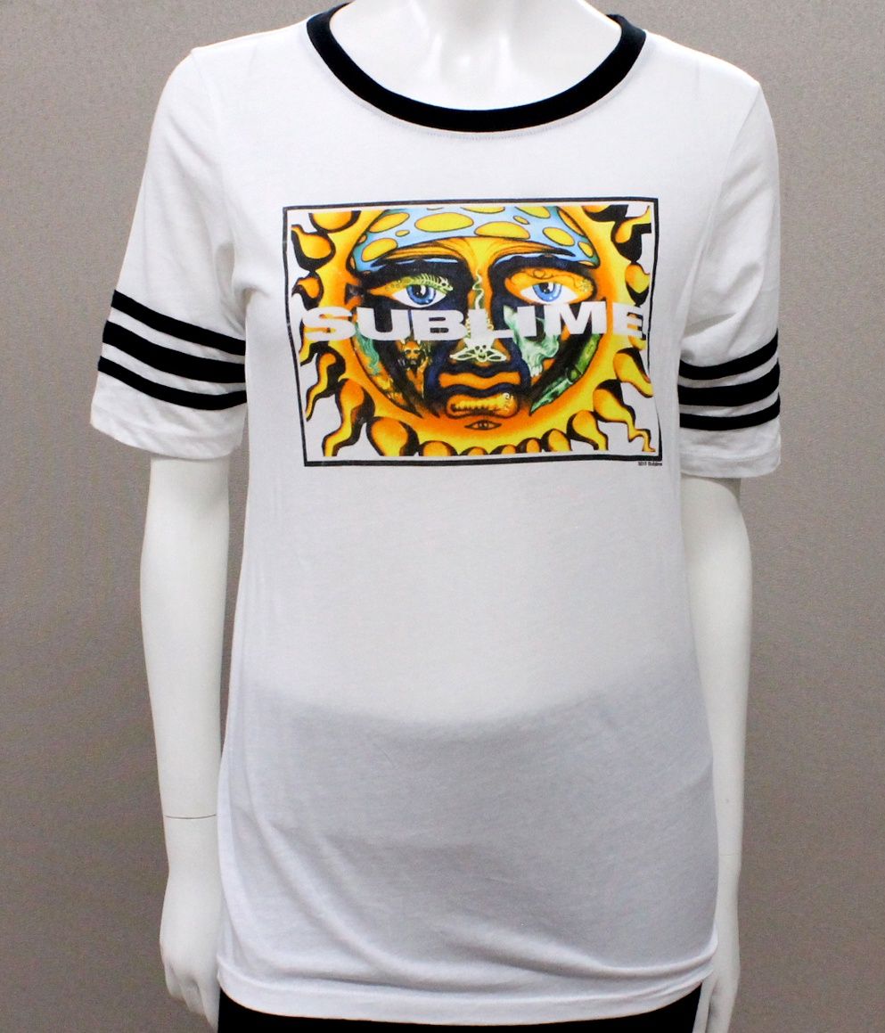 Sublime Classic Logo Striped Sleeves Women's-White