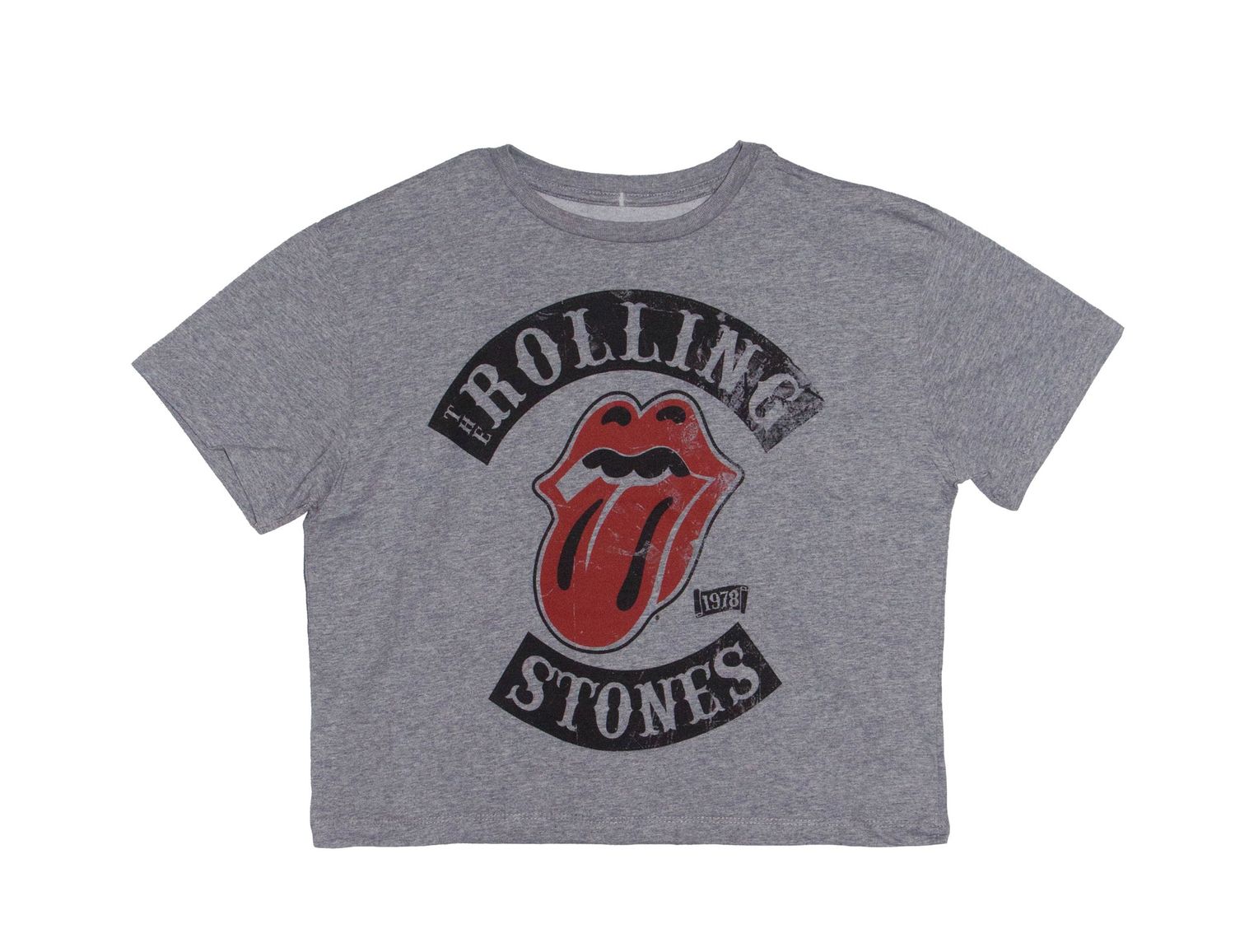 Rolling Stones - 1978 Tour - Women's Crop Top - GREY