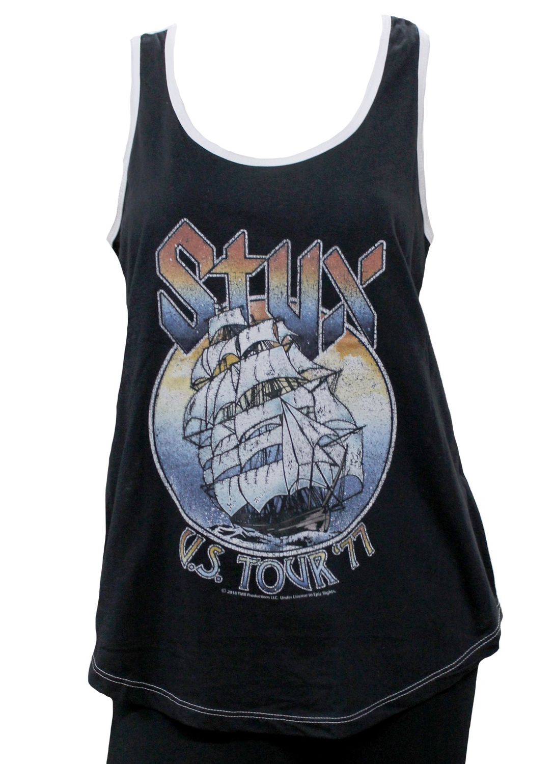 Styx Tour 77 Womens Racerback - Black/White