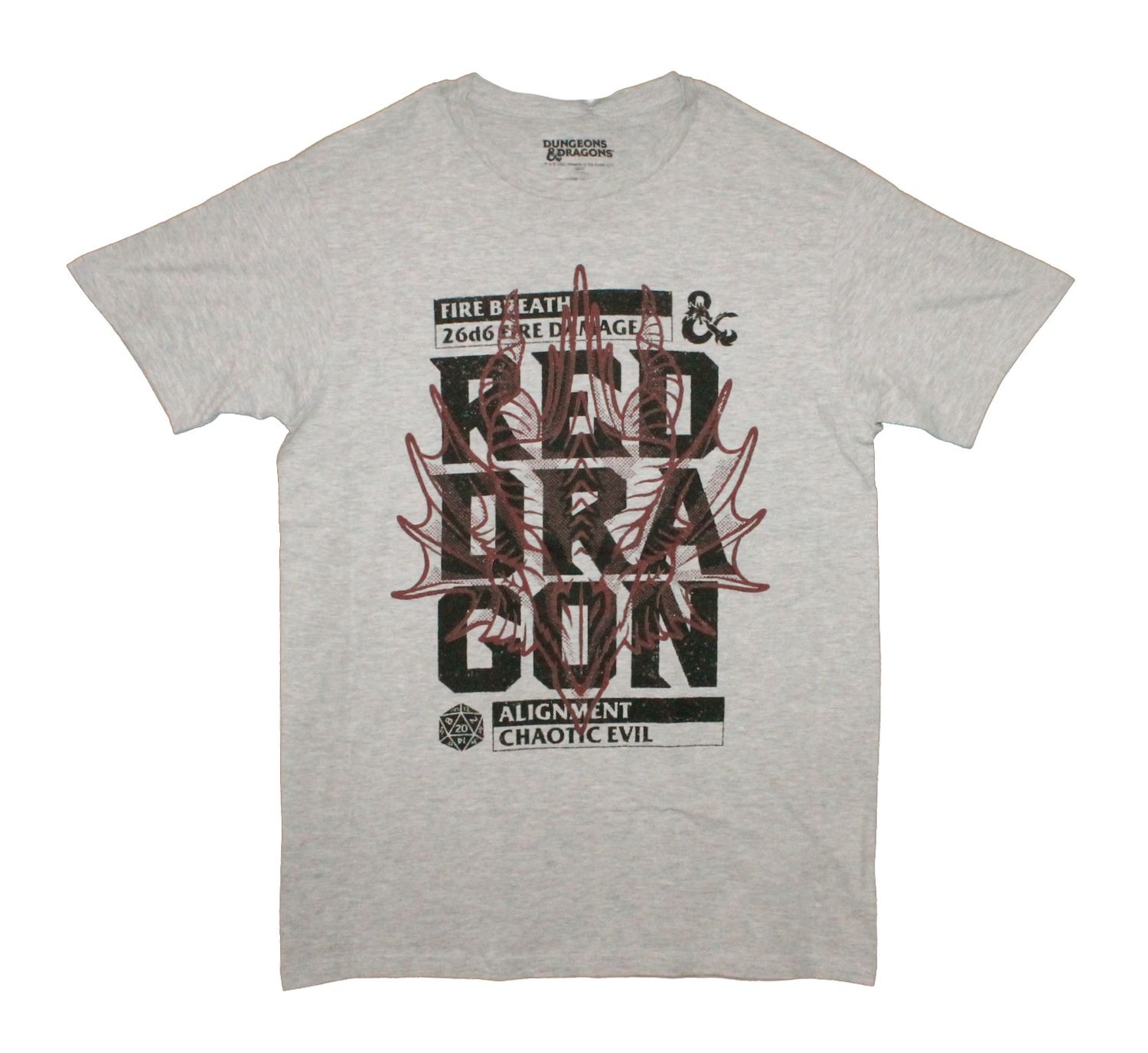Dungeons &amp; Dragons Red Dragon Head - Athletic Grey