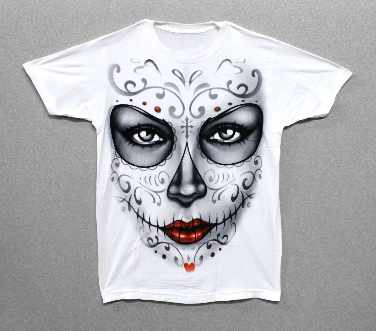 Fantasy Heart Skull - White