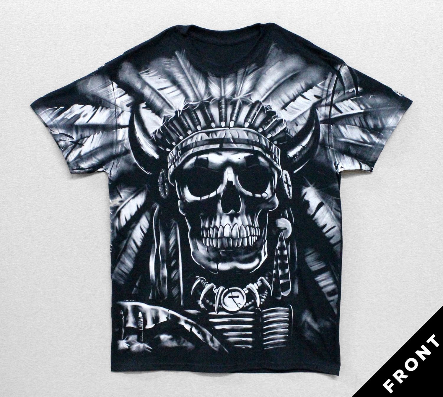 Fantasy Indian Skull - Black