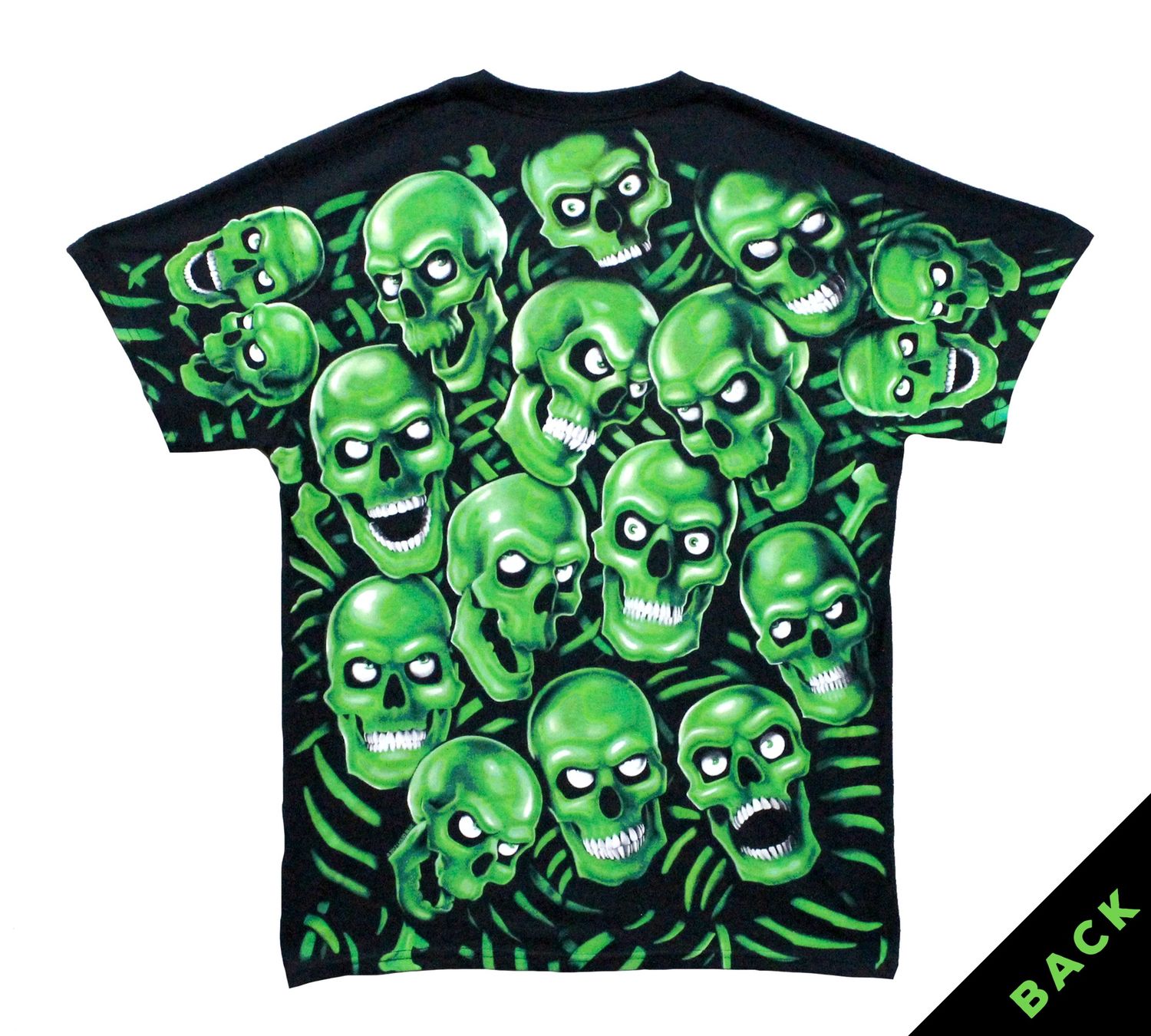 Fantasy Skull Pile Green - Black