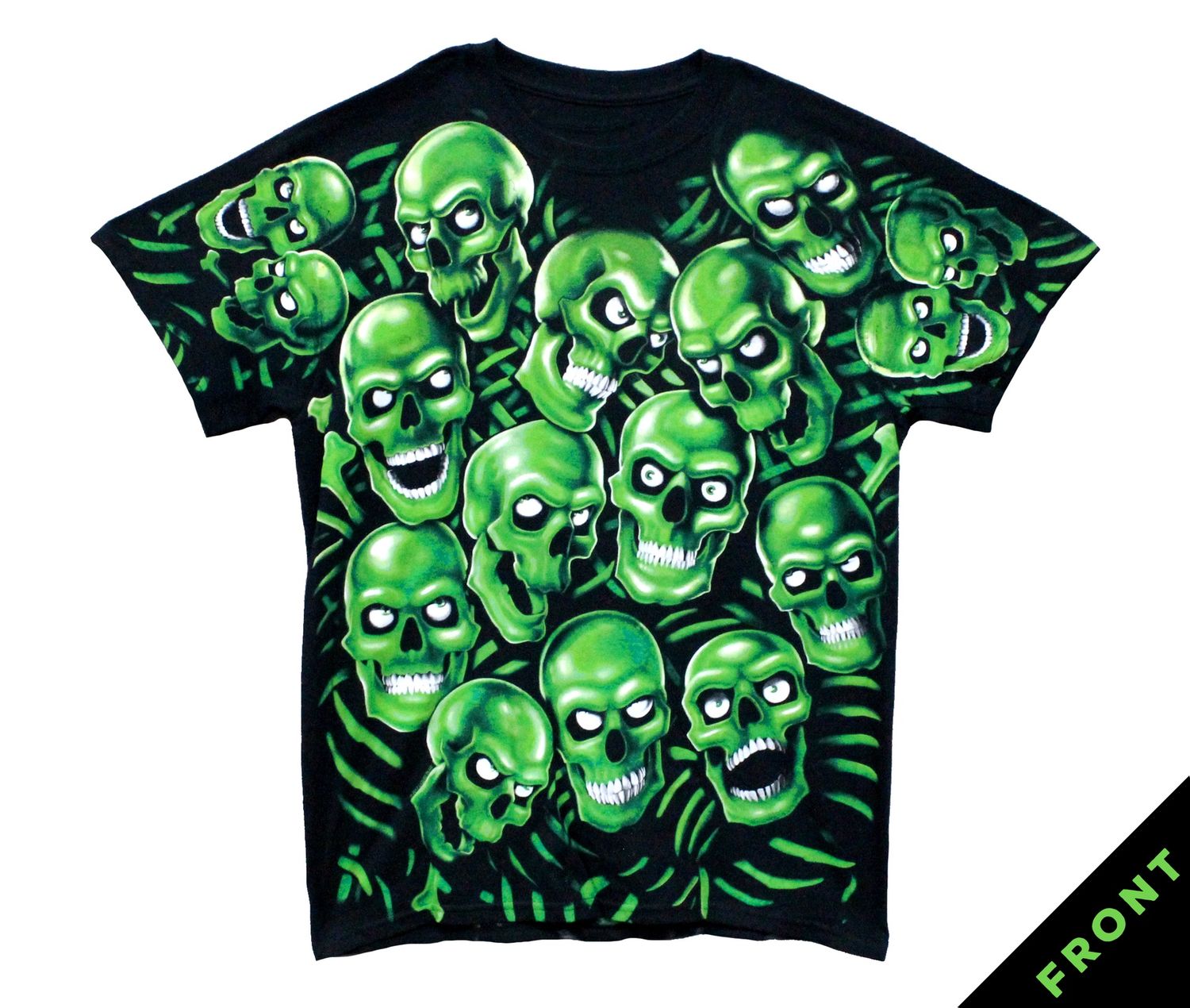 Fantasy Skull Pile Green - Black