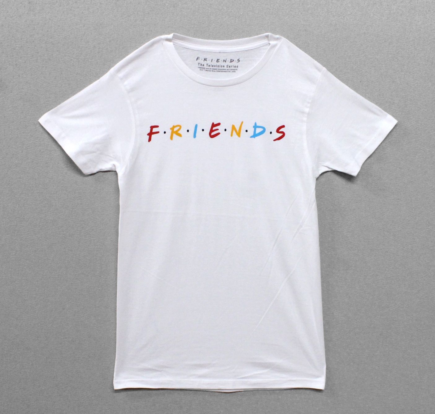 Friends Multi Coloured Logo - White