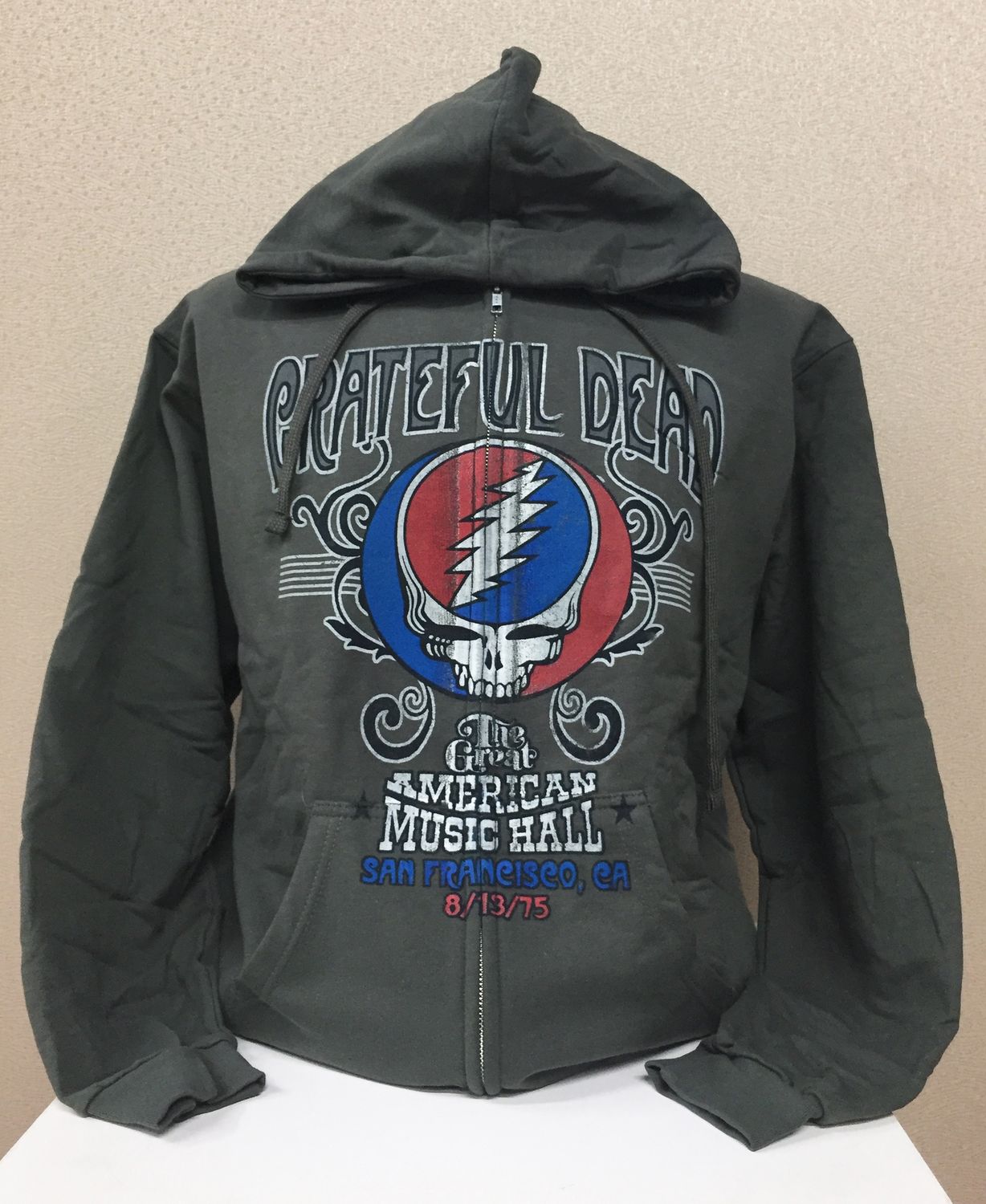 Grateful Dead American Music Hall Zip-Up Hoodie - Charcoal