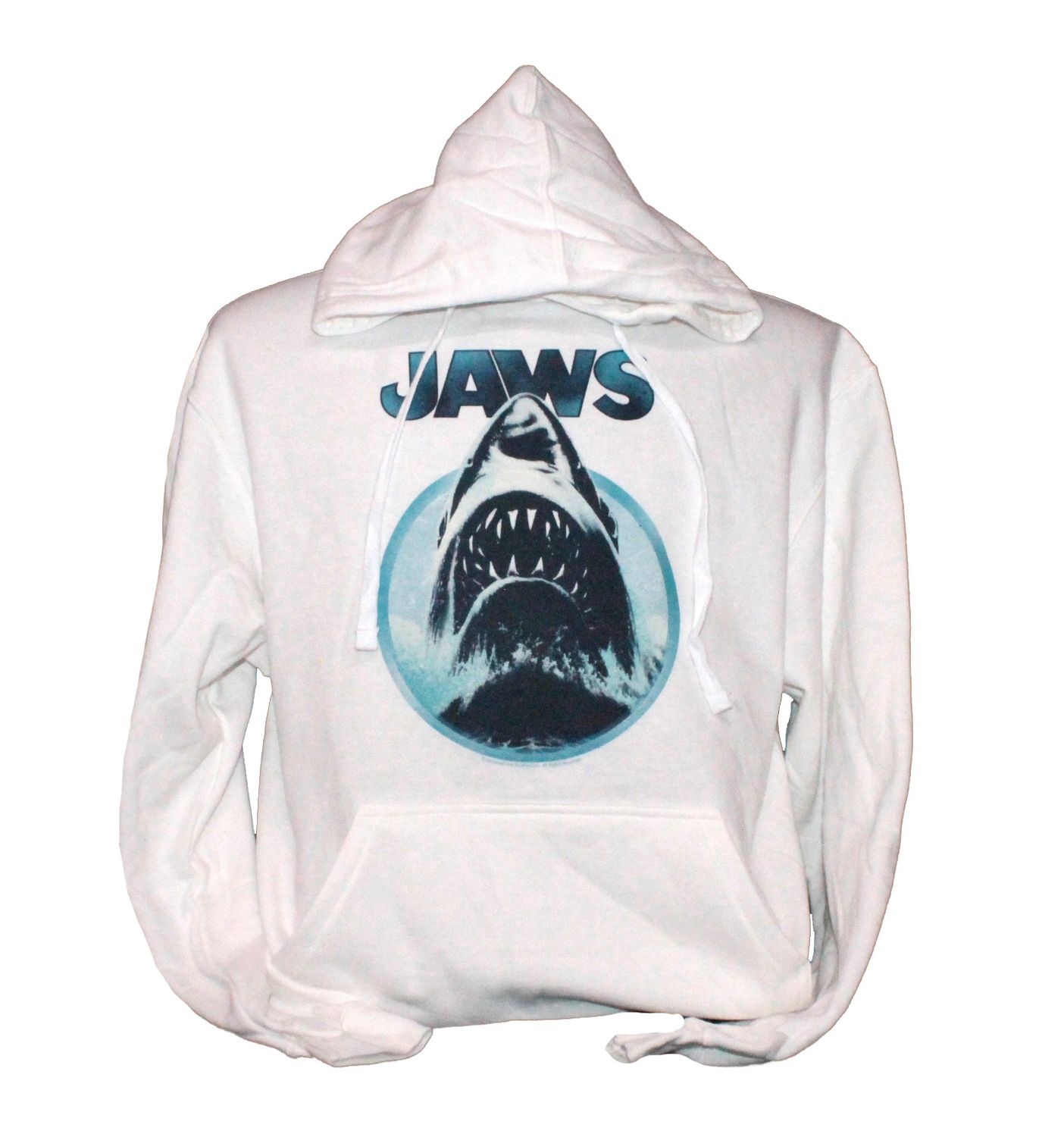 Jaws Poster Circle Hoodie - WHT