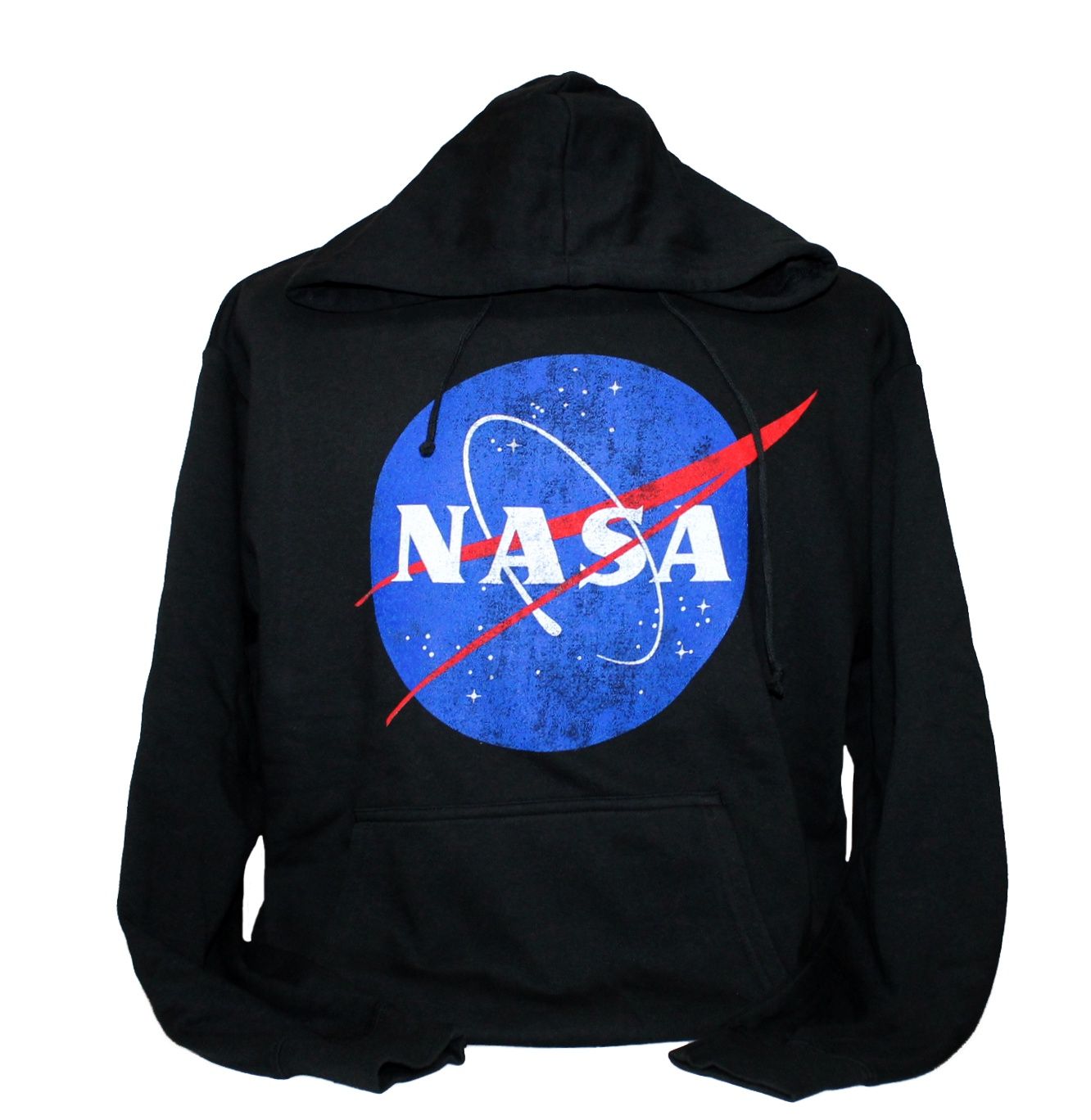NASA Distressed Logo Pullover Hoodie - Black