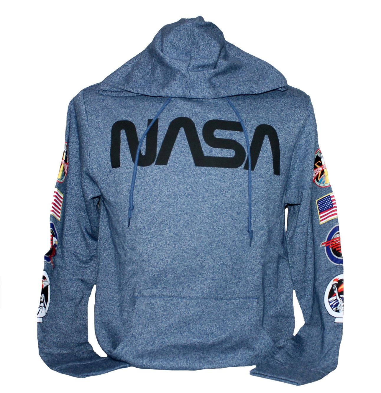 NASA Text Logo Pullover Hoodie - Navy Heather
