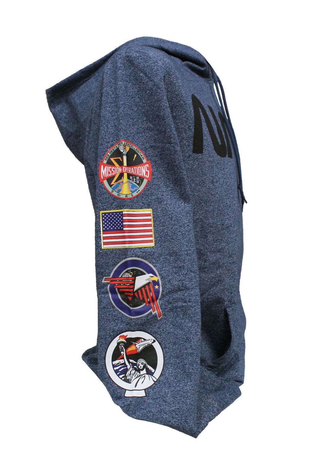 NASA Text Logo Pullover Hoodie - Navy Heather