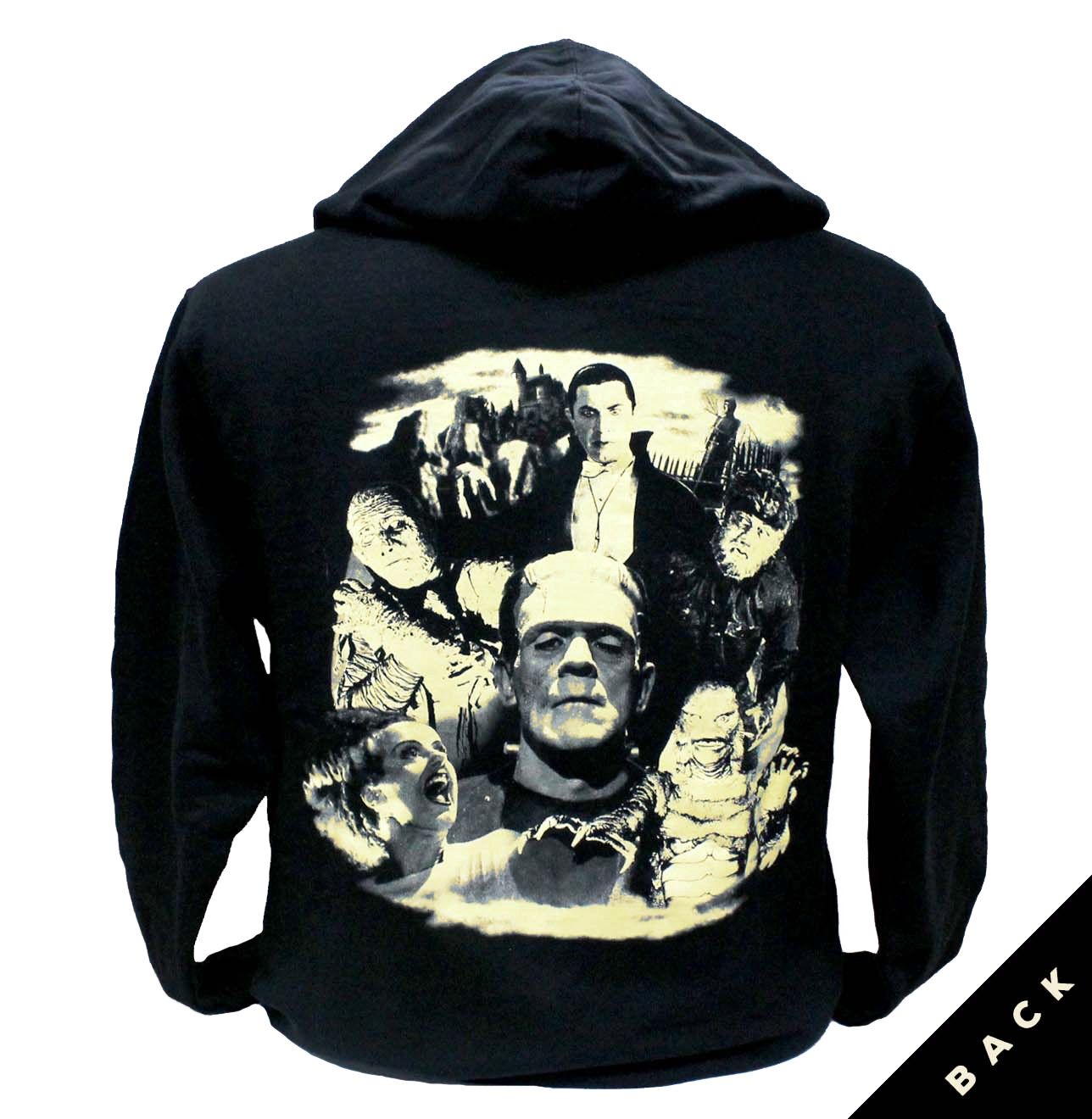 Universal Monsters Zip-Up Hoodie-Blk
