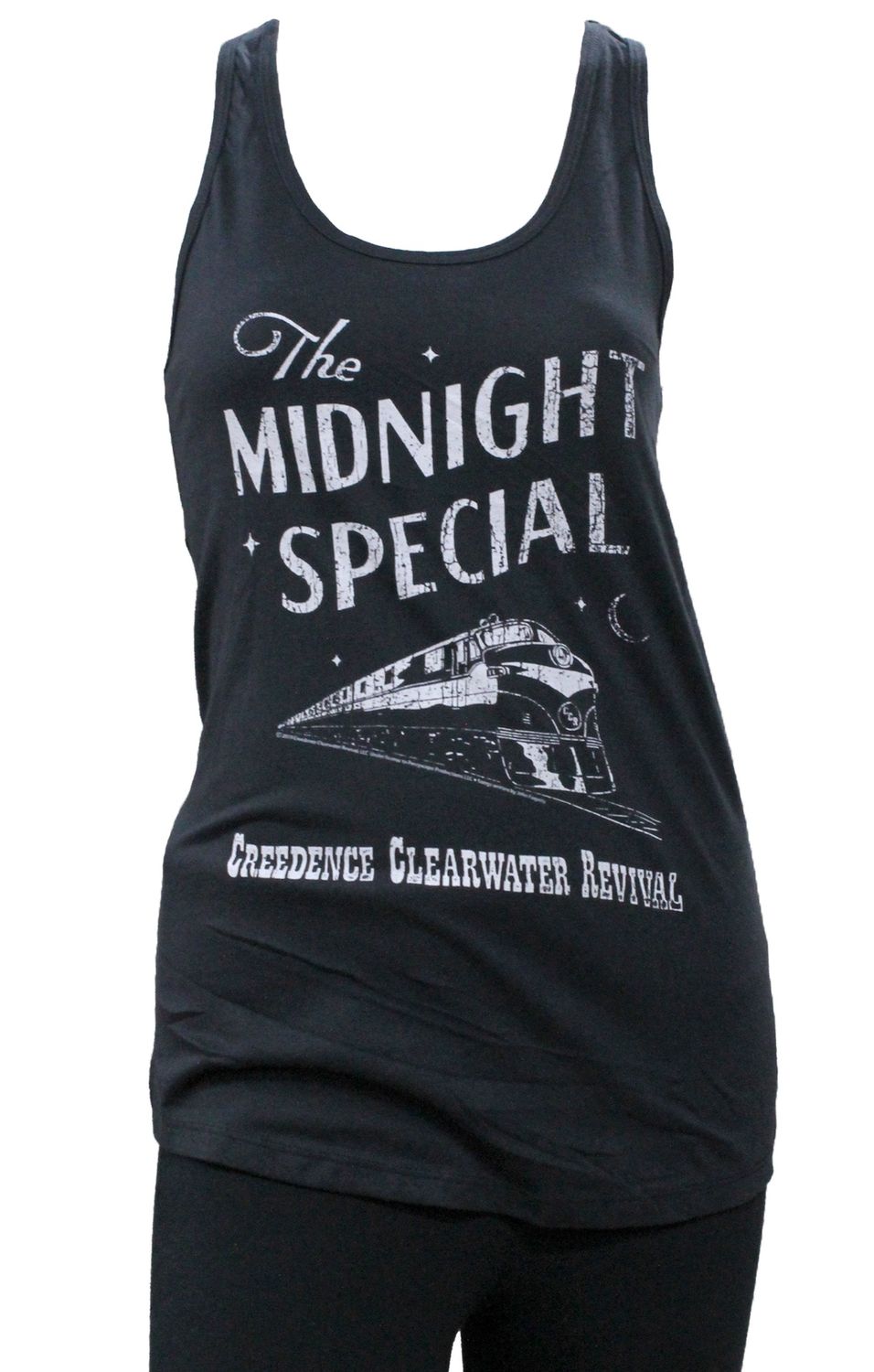 Creedence Clearwater Revival (CCR) Midnight Special Womens Racerback - Black
