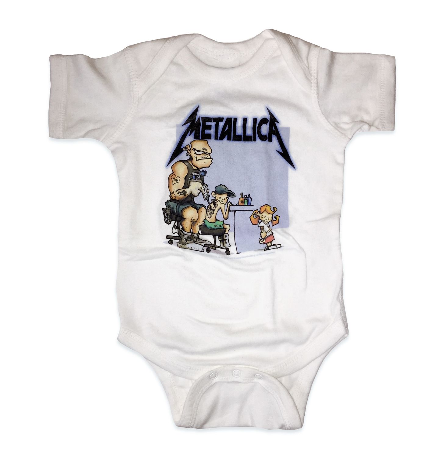 Metallica White Onesie-Tattoo