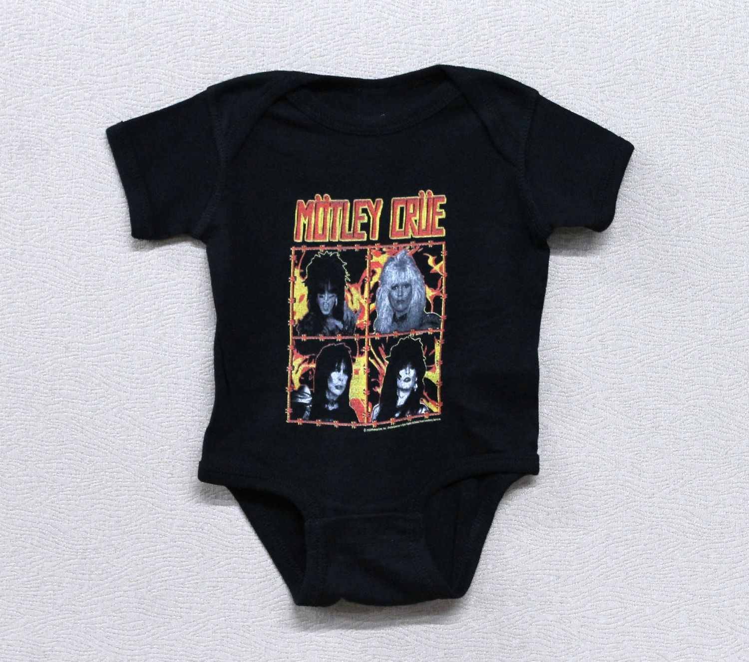 Motley Crue Portraits In Flames Onesie - Black