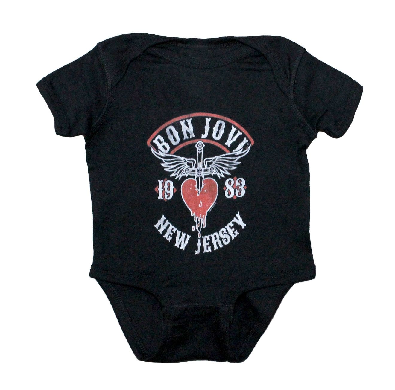 Bon Jovi New Jersey 1983 Onesie - Black