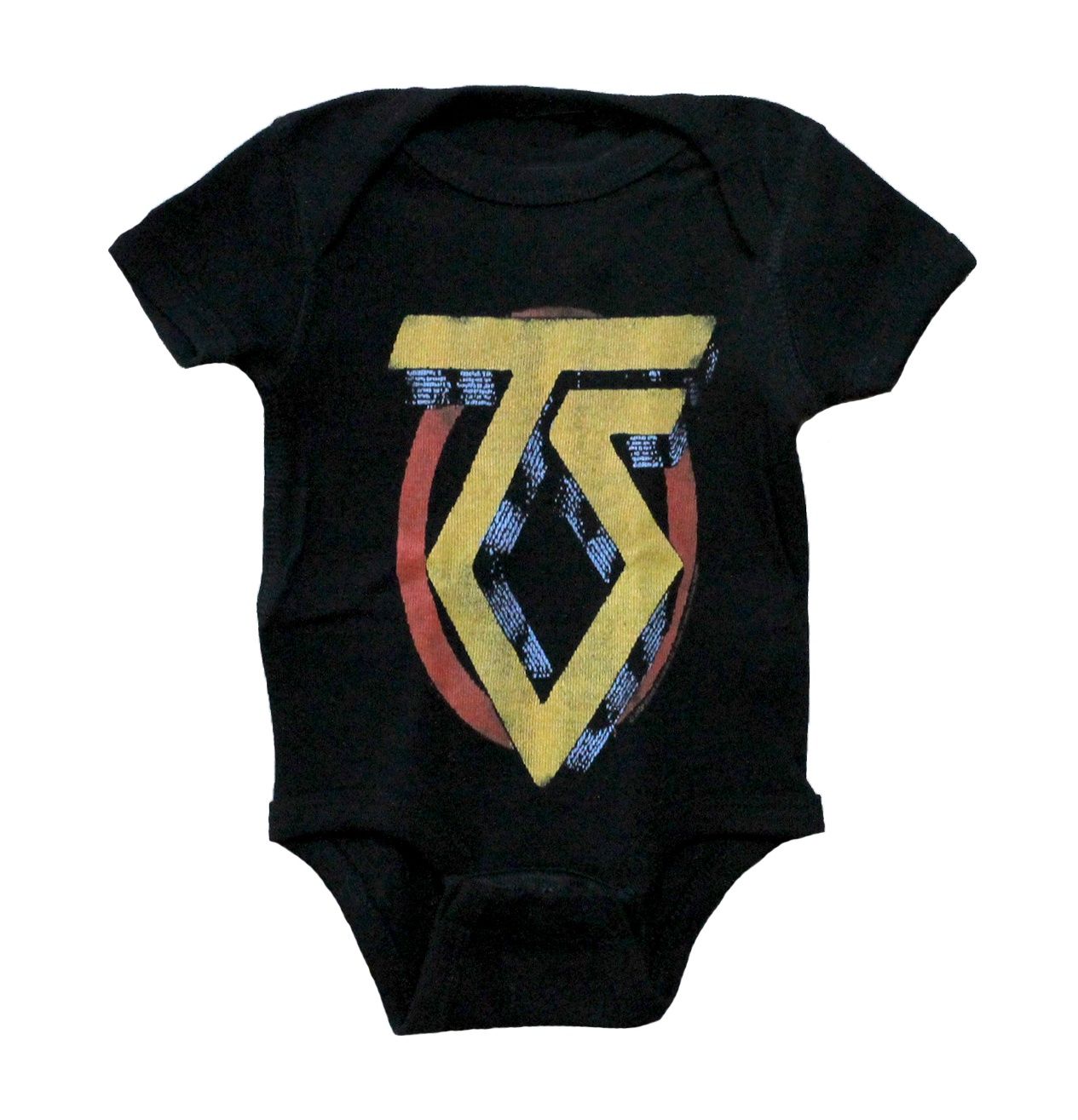 Twisted Sister Yellow Mustard Logo Onesie - Black