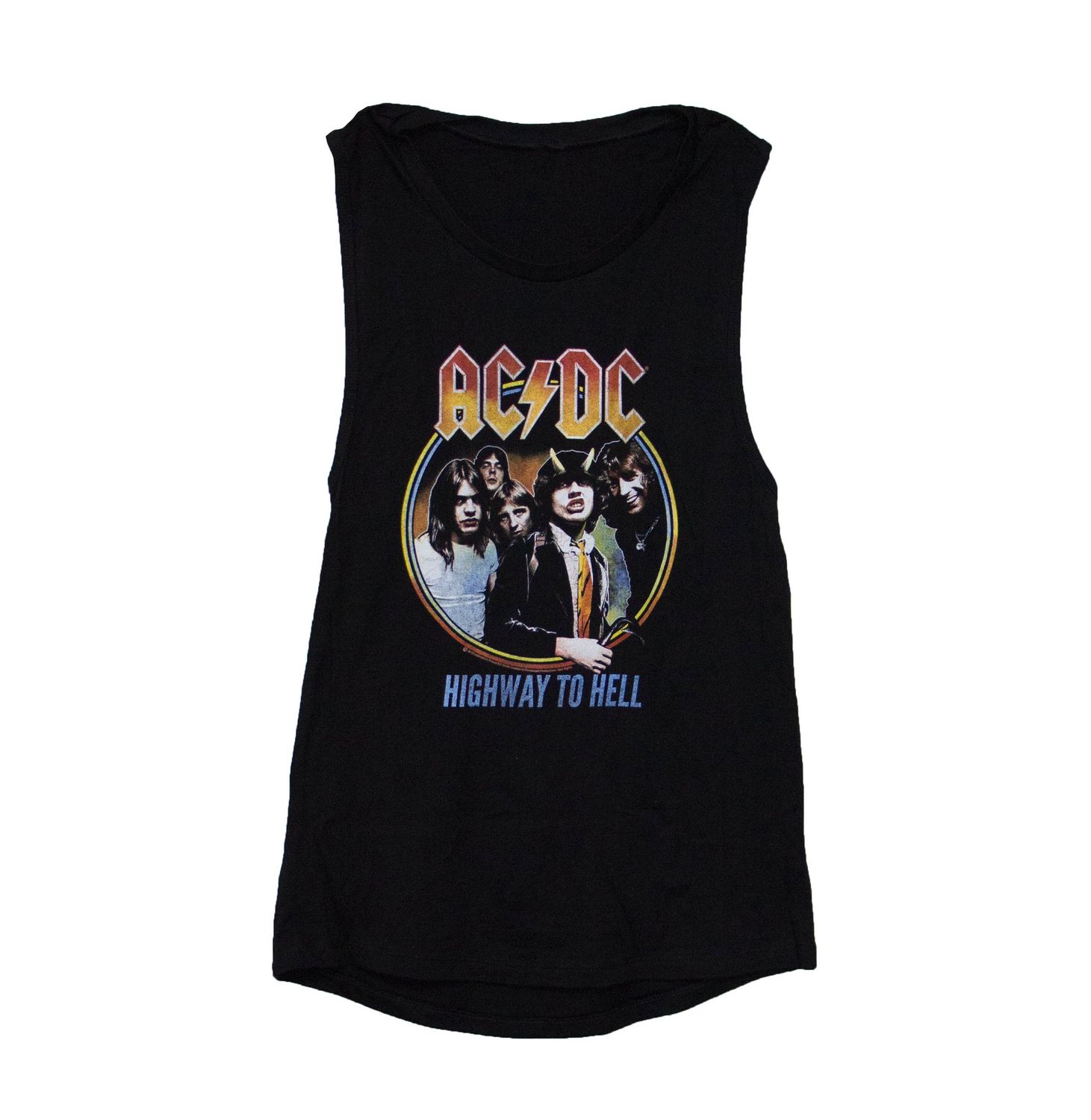 AC/DC - Highway to Hell Tricolor Women's Muscle Tank - BLK