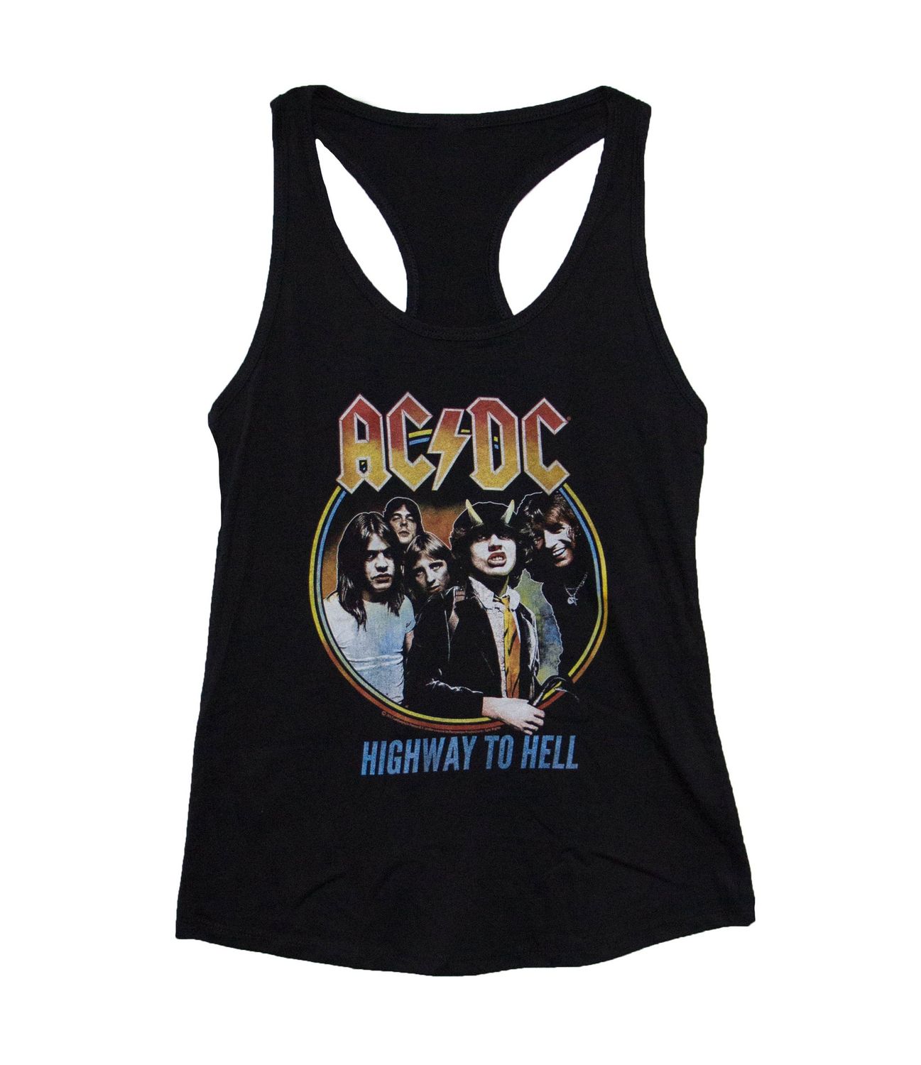 AC/DC - Highway to Hell Tricolor Racerback Women's Tank - BLK