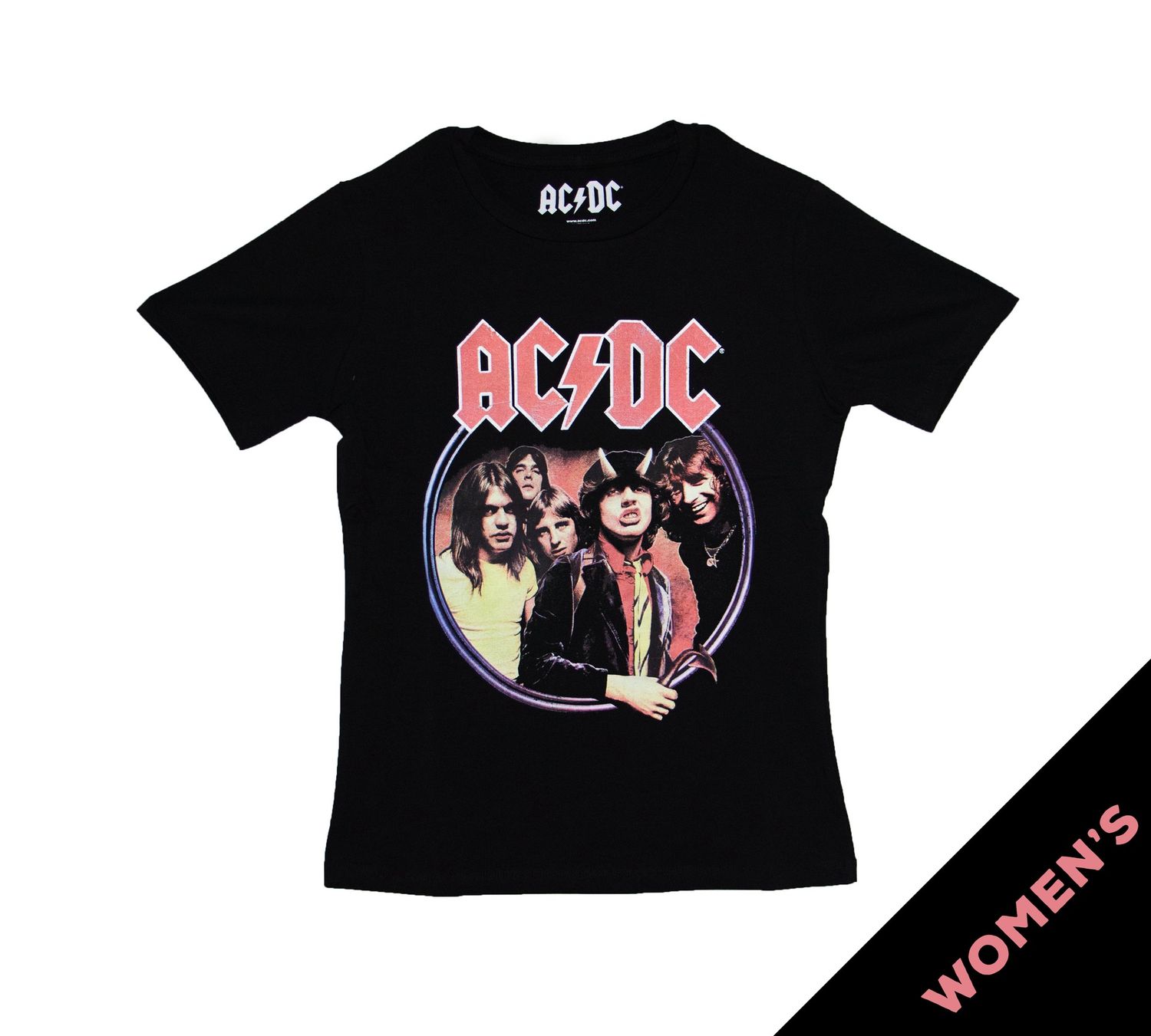 AC/DC Highway To Hell Blue Circle Women's Tee - BLK