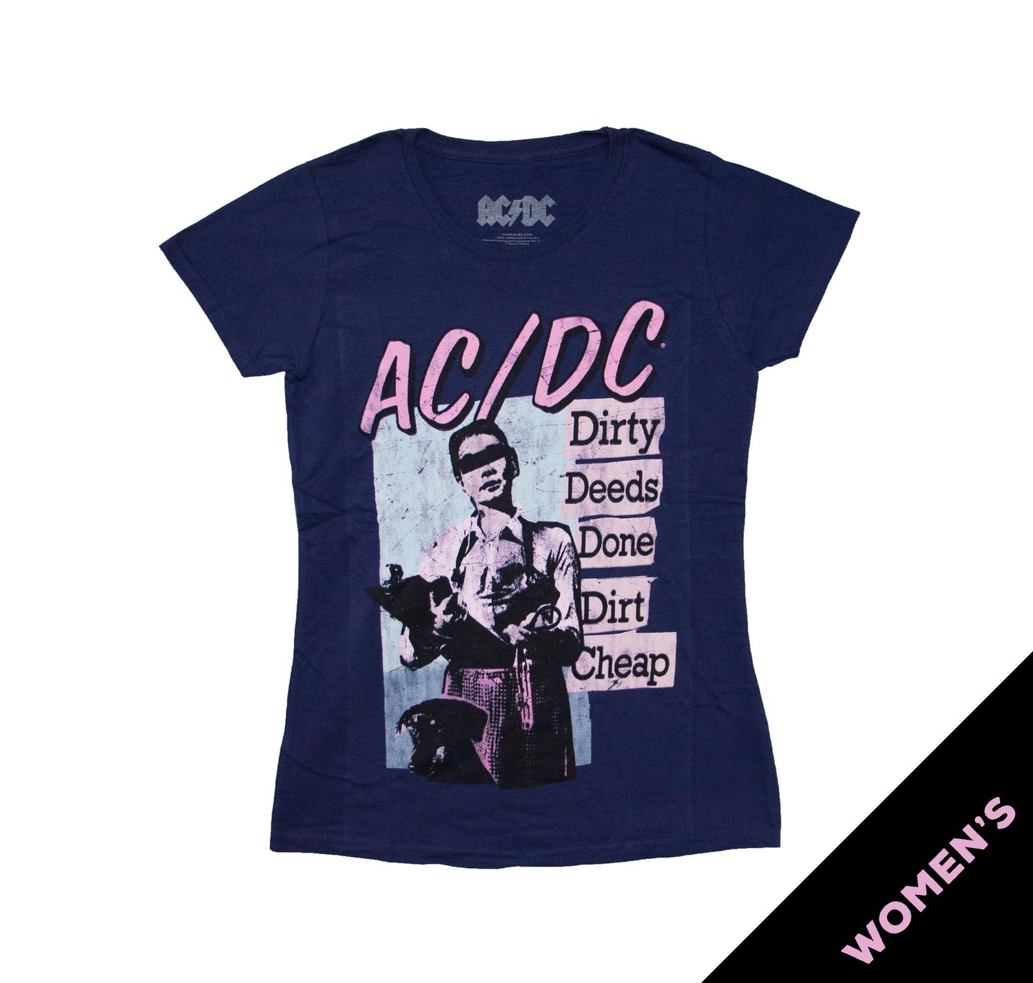 AC/DC - Vintage Dirty Deeds Women's Tee - NAVY