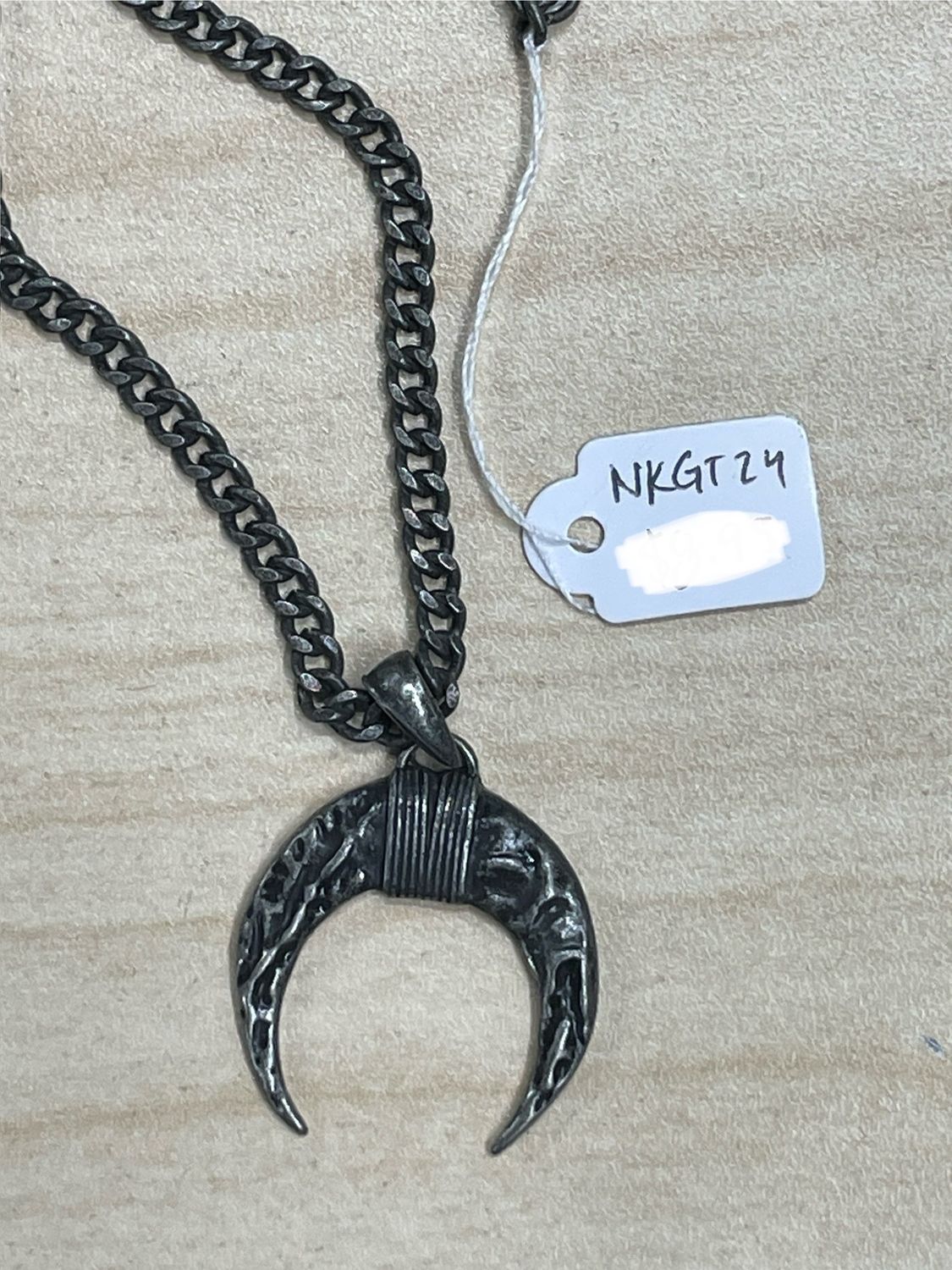 Downward Crescent Ver. 2 (rough) Pendant Necklace
