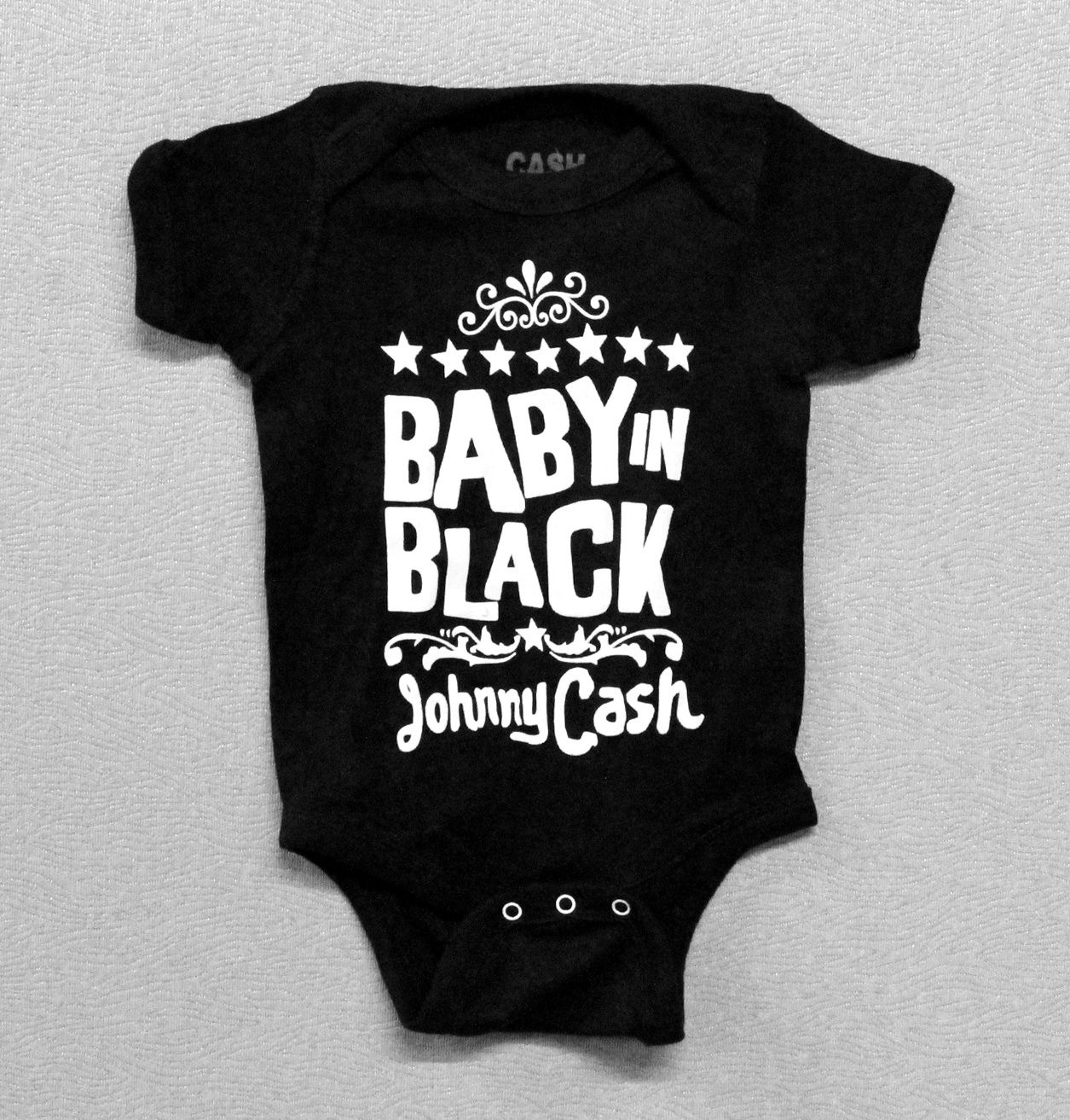 Johnny Cash Baby In Black Onesie