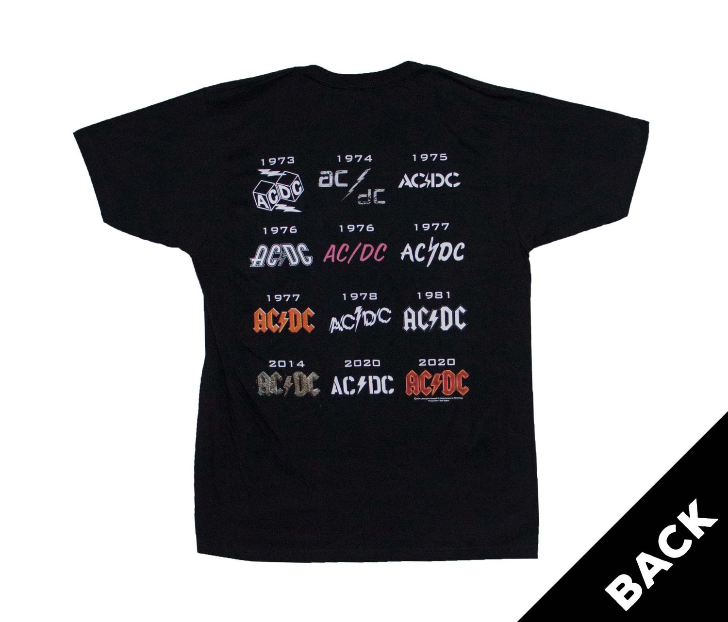 AC/DC - 50 Years Logos - BLK