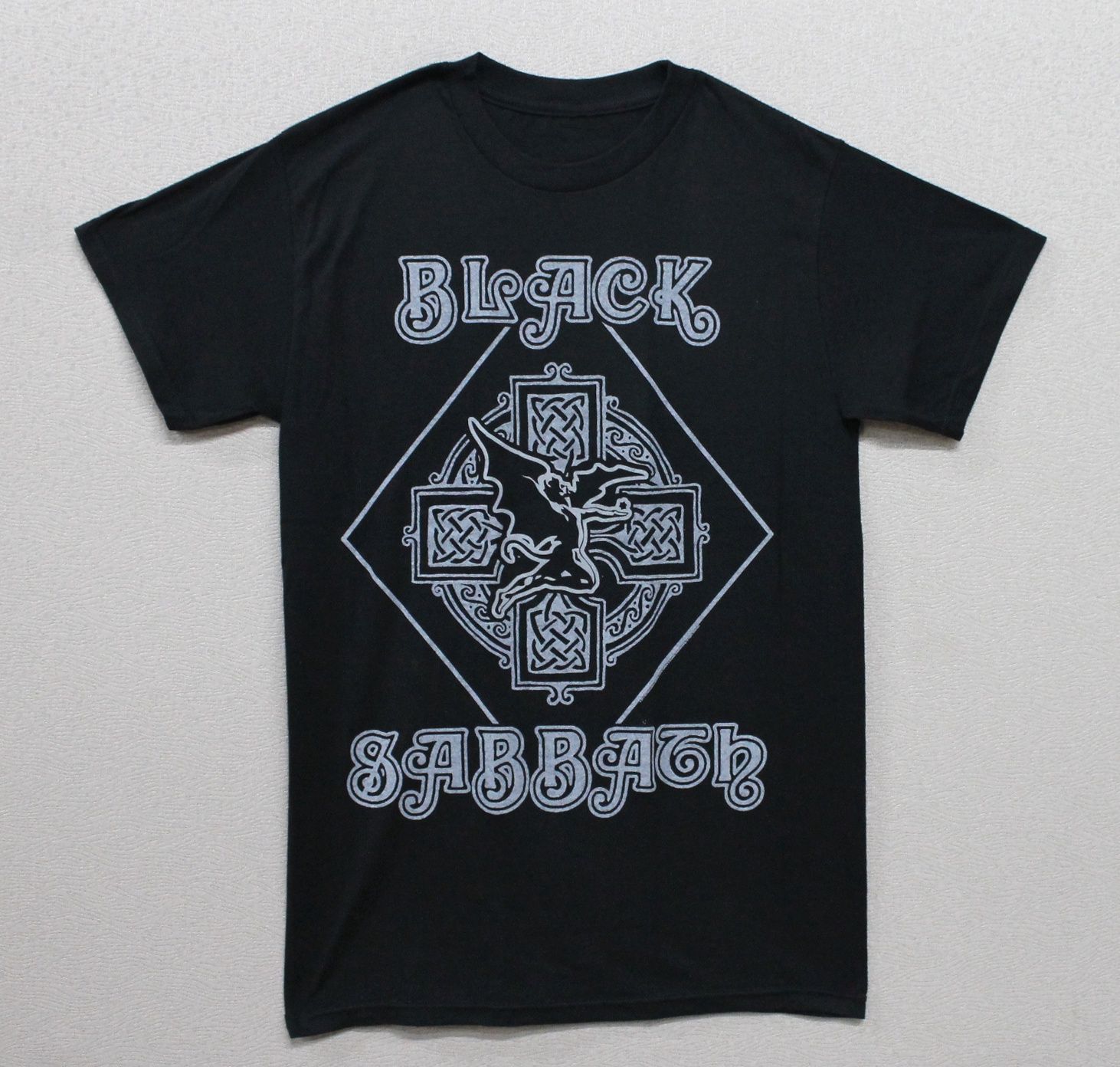 Black Sabbath Grey Cross Devil on Black