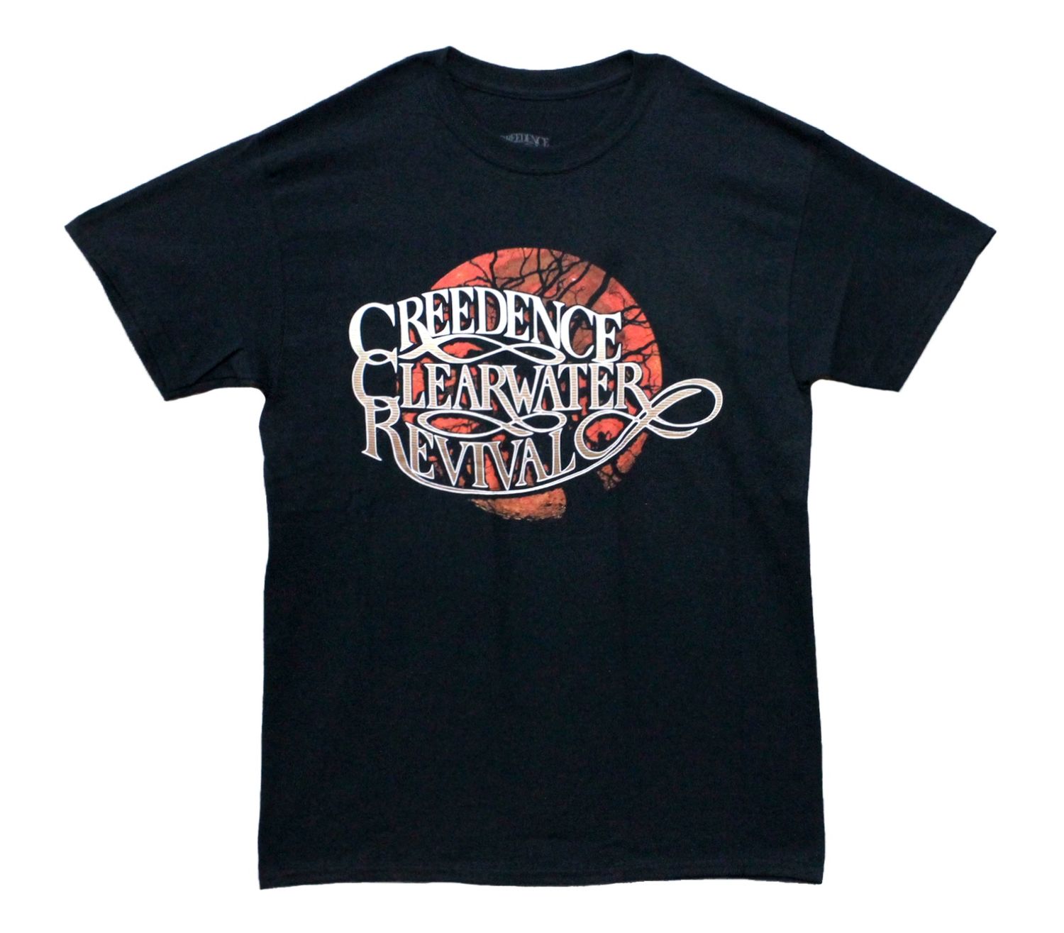 Creedence Clearwater Revival (CCR) Text Orange BG-Black