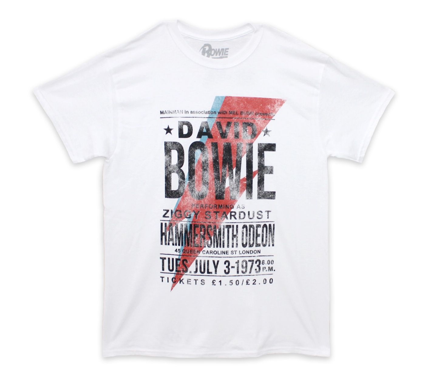 David Bowie Ziggy Hammersmith Poster - White