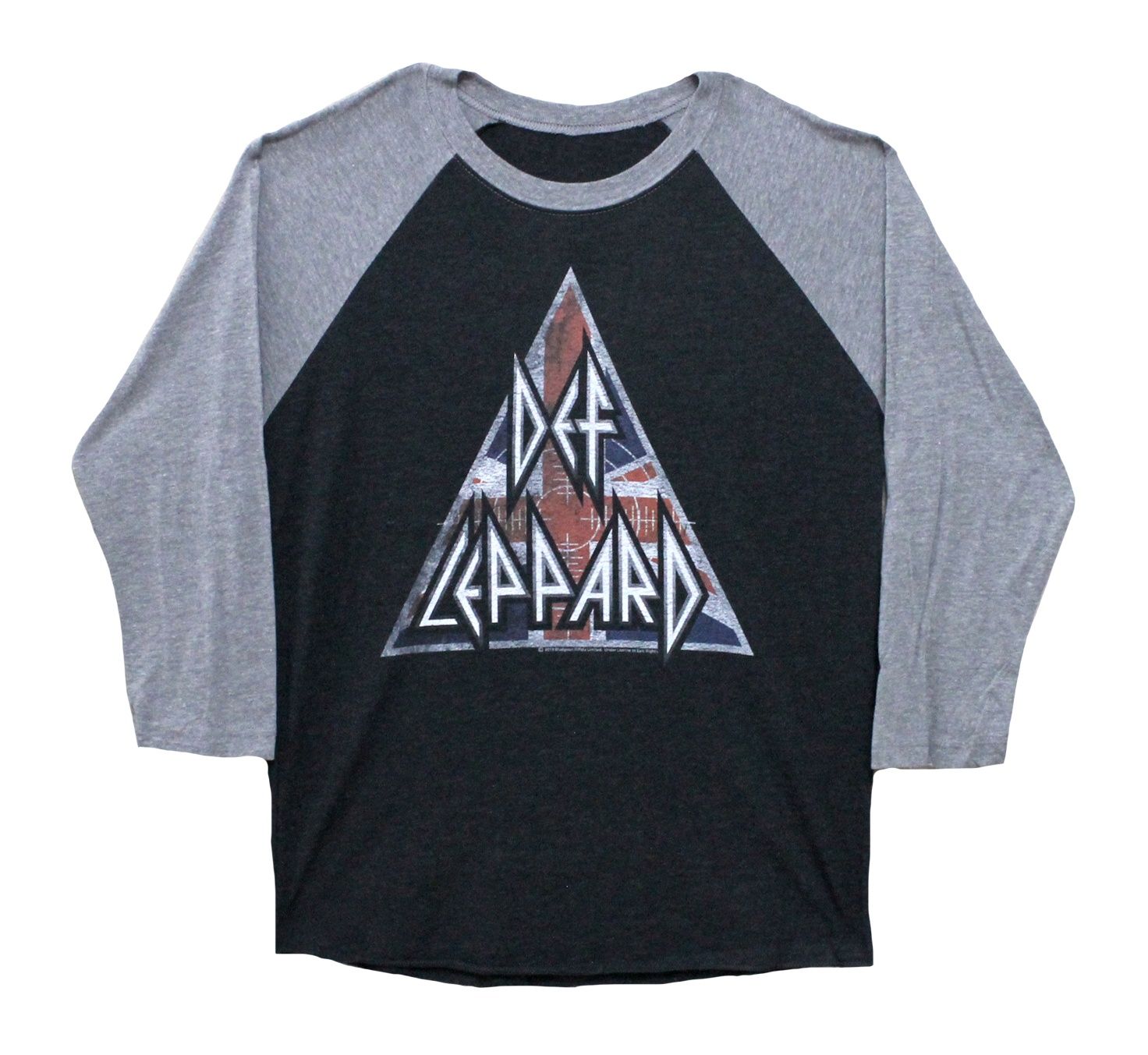 Def Leppard Brit Logo Raglan - Charcoal Heather/Light Heather