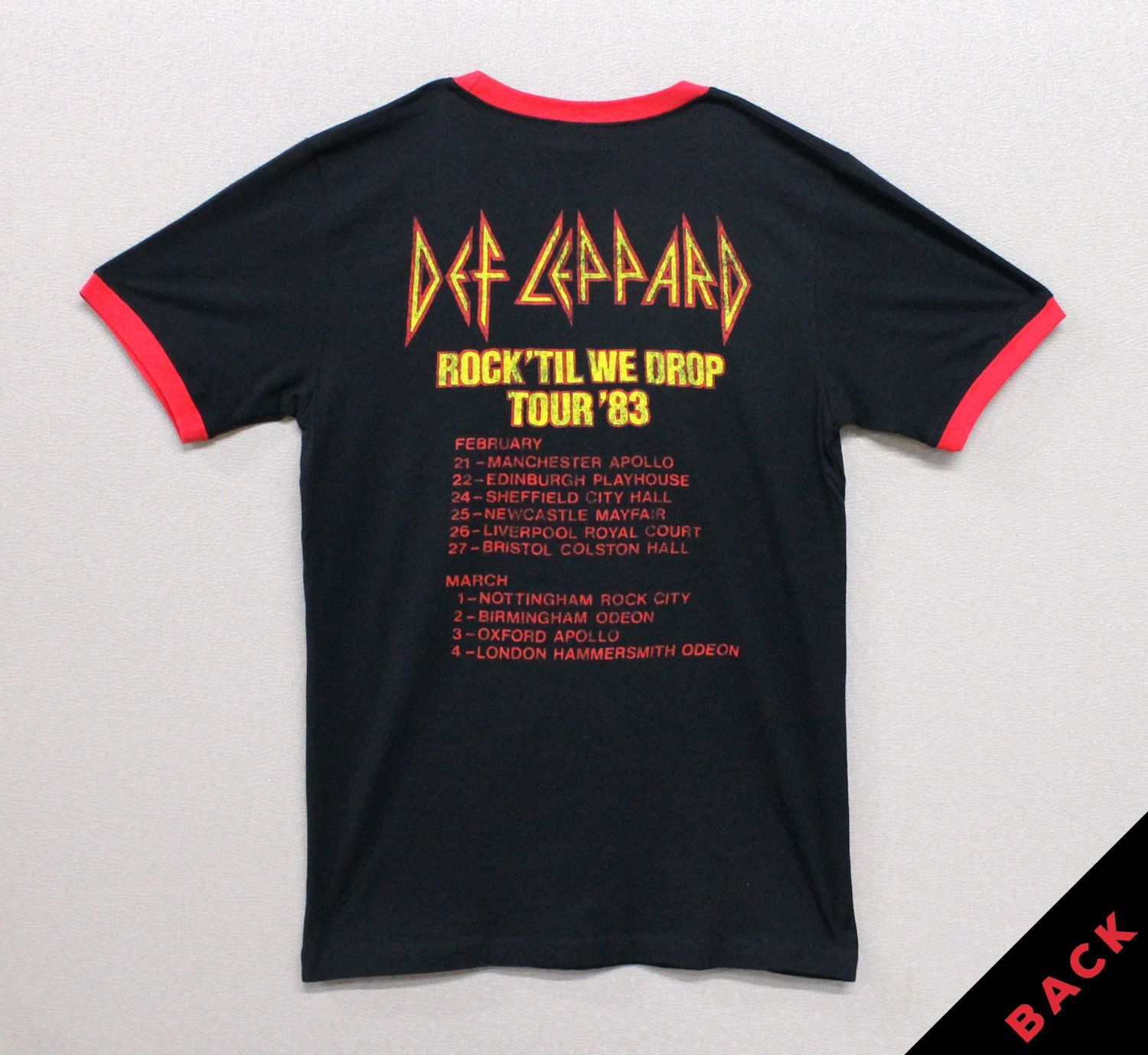 Def Leppard Rock 'Til We Drop Tour-Black