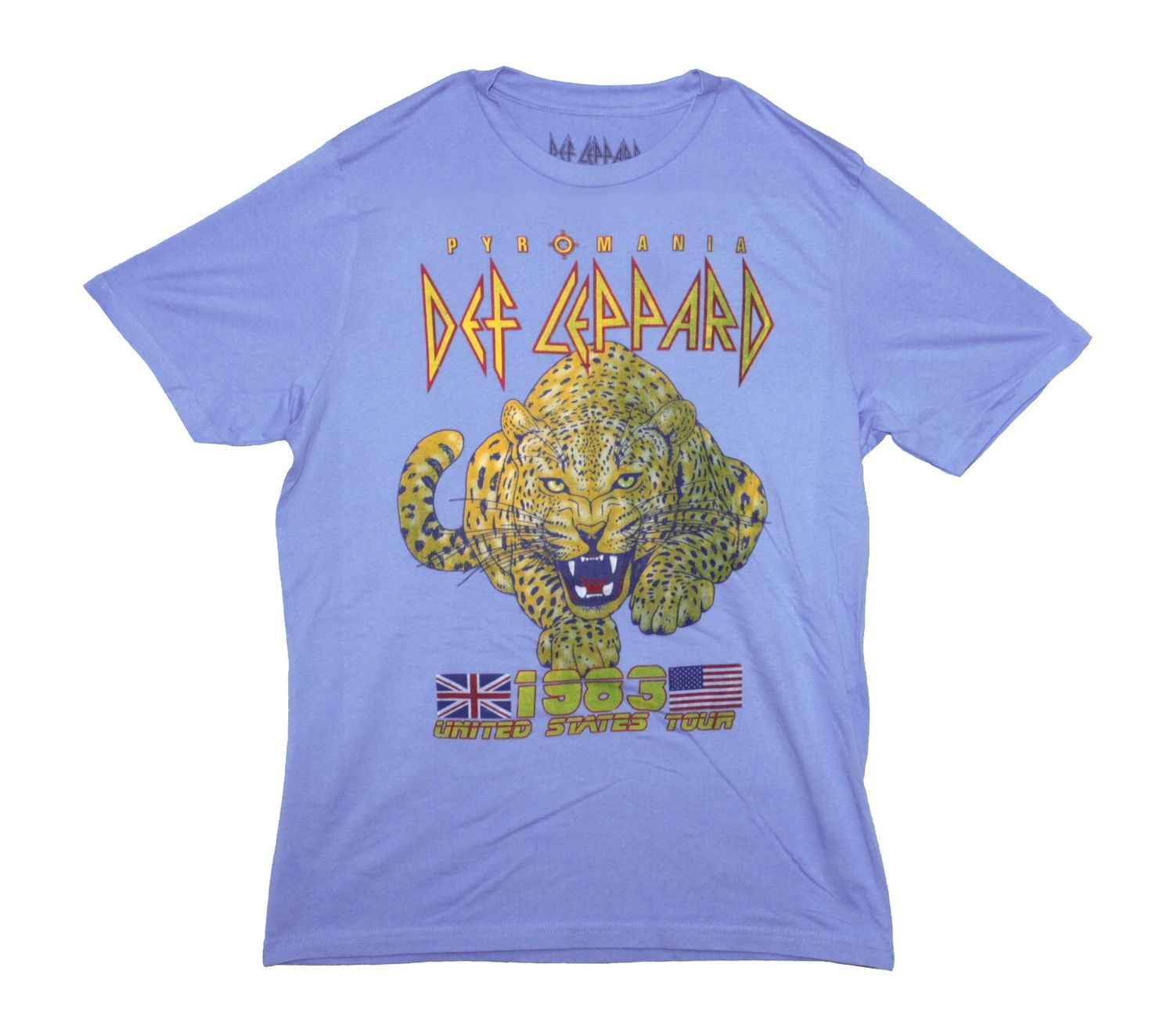 Def Leppard Tiger Pyromania '83 Tour-Lt. Blue