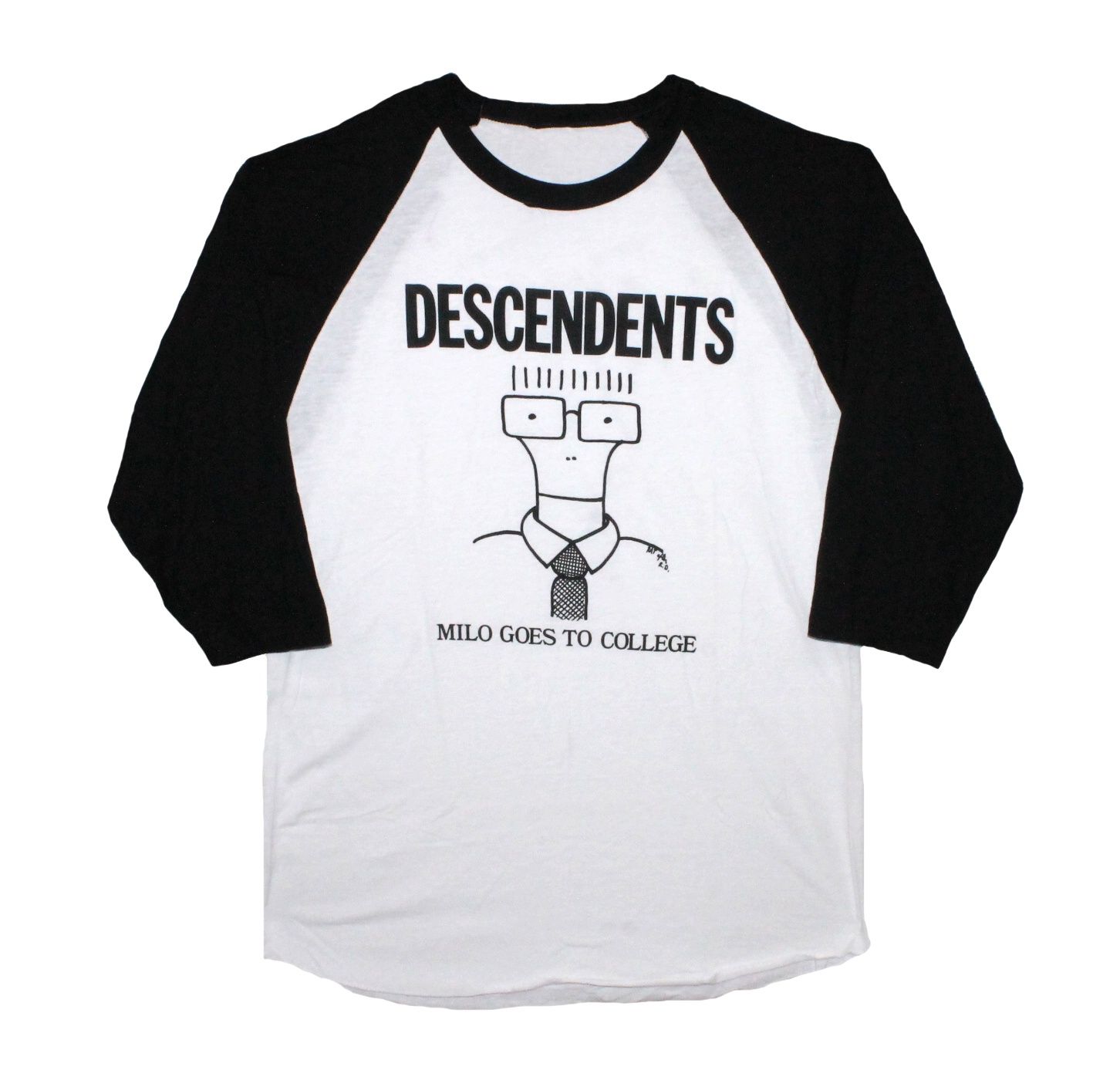 Descendents Milo Goes to College Raglan - White/Black