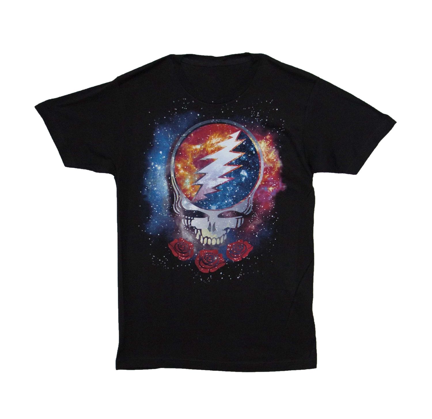 Grateful Dead Cosmic Stealie w/ Roses- Black