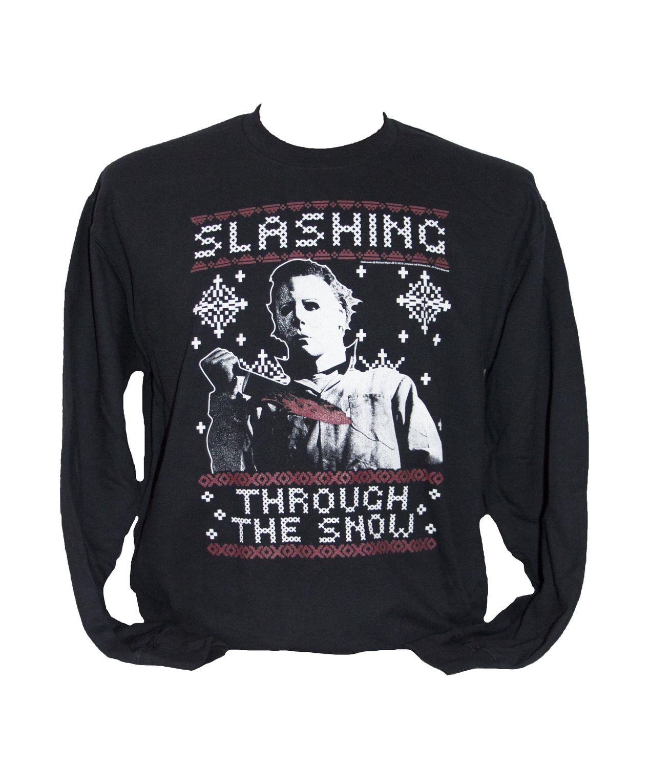 Halloween Slashing Through The Snow - Black Crewneck Sweater
