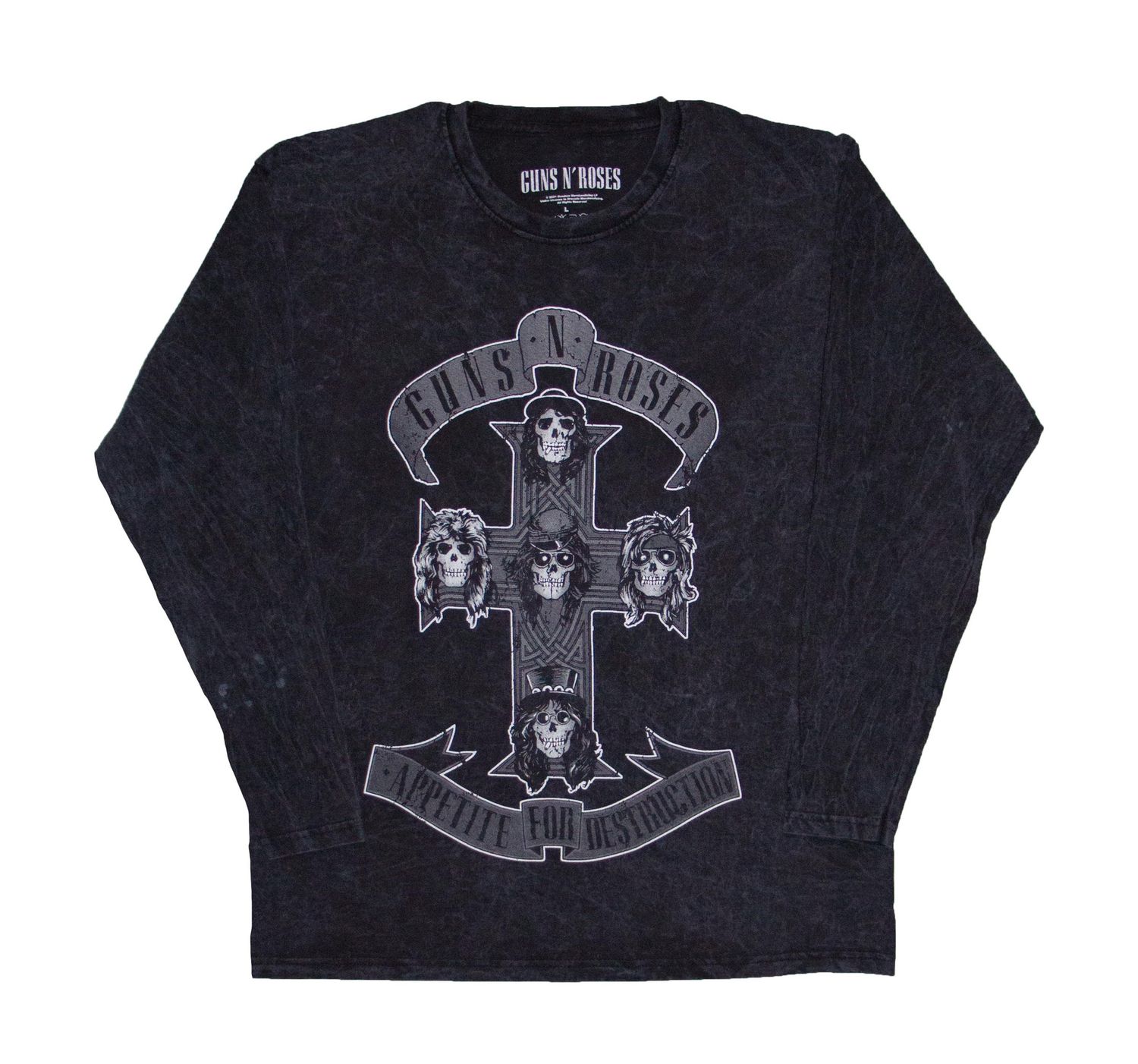 Guns N' Roses - Appetite B&amp;W Longsleeve - STONEWASH GREY