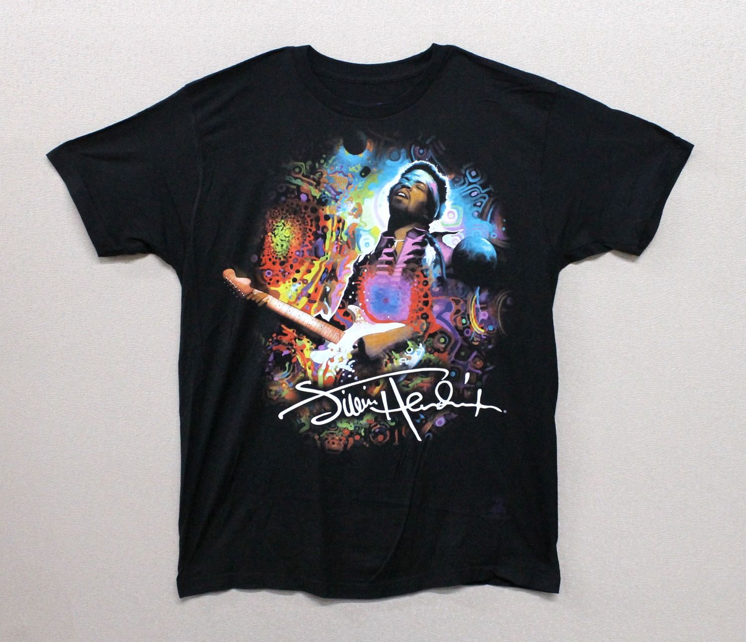 Jimi Hendrix Colourful With Signature &amp; Playing