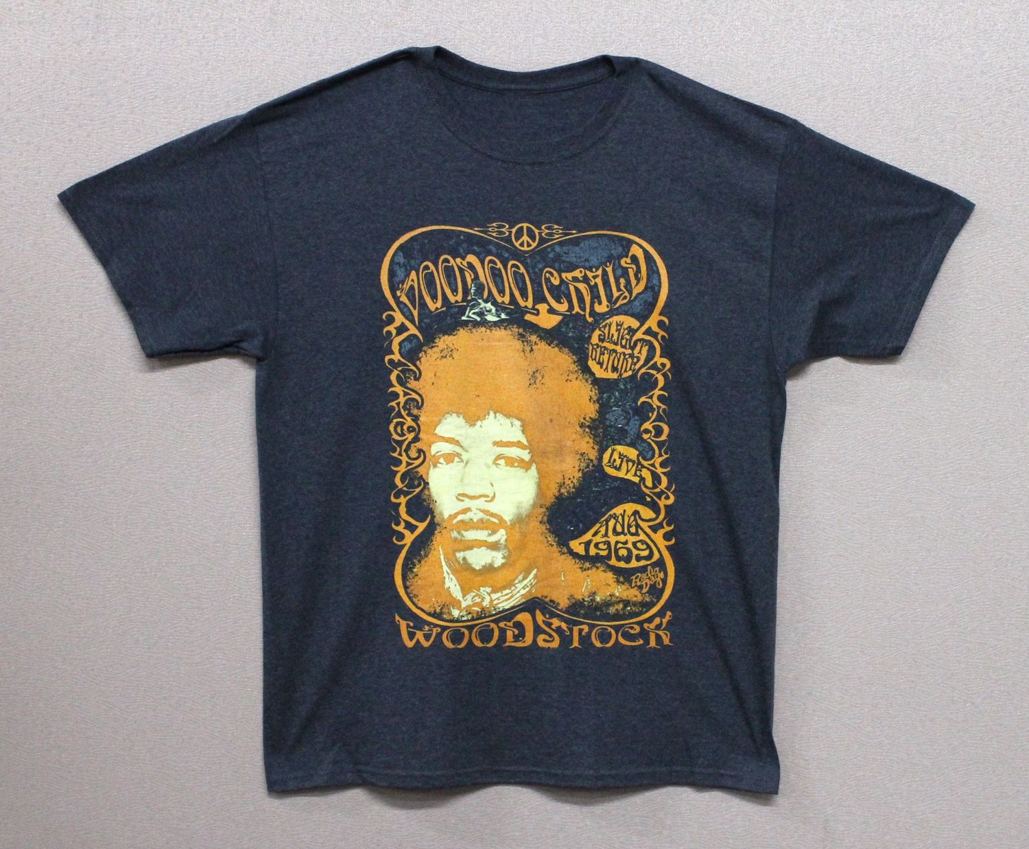 Jimi Hendrix Voodoo Child Woodstock Orange - Grey