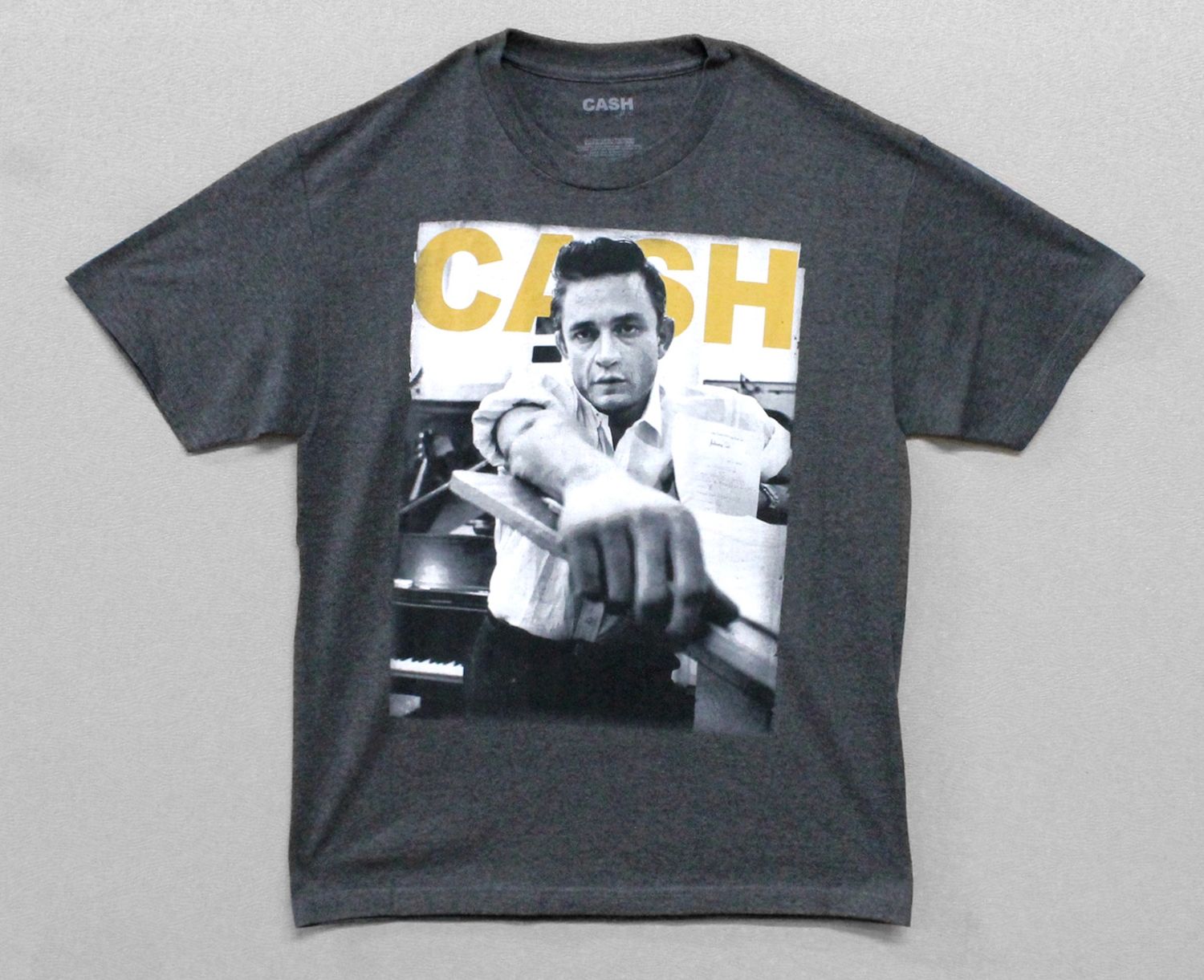 Johnny Cash Portrait Yellow Cash-Grey