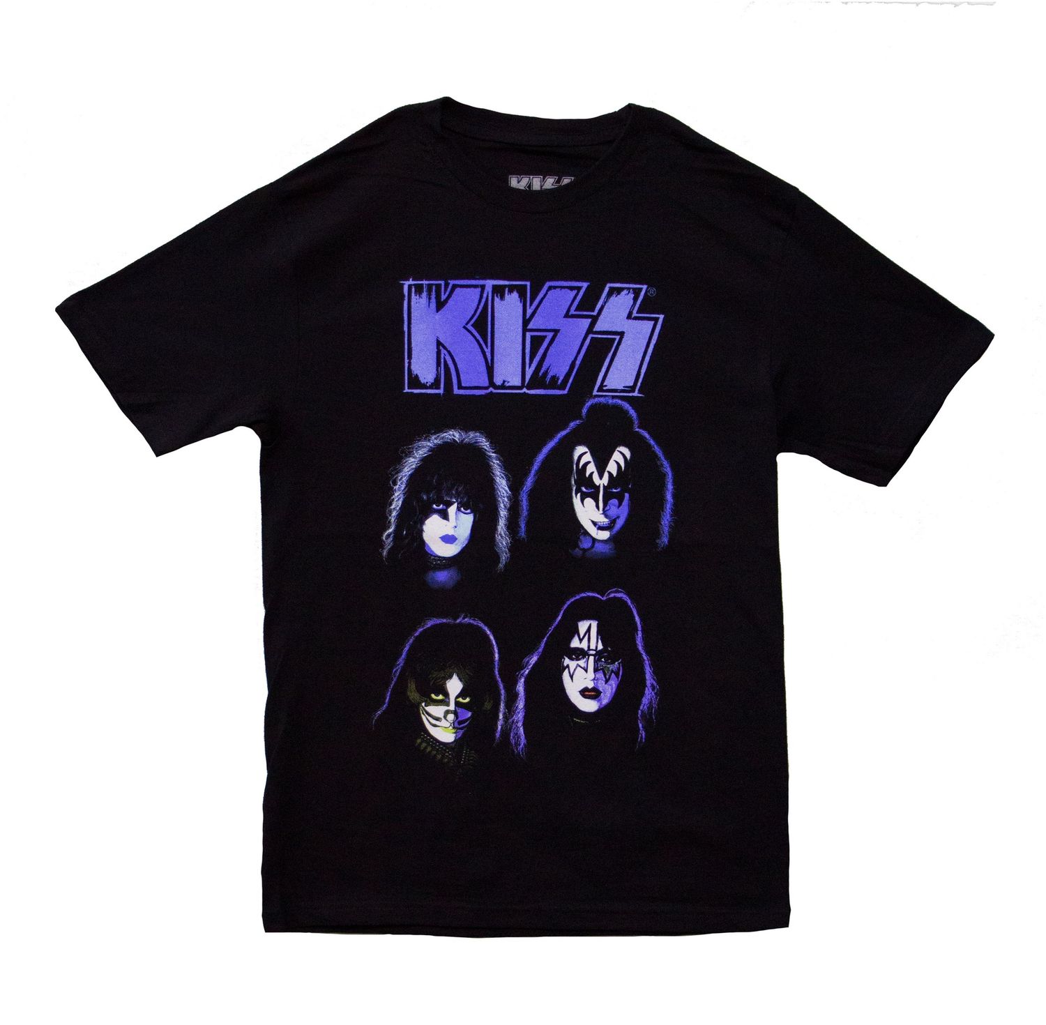 Kiss Four Faces Blue Gradient-BLK