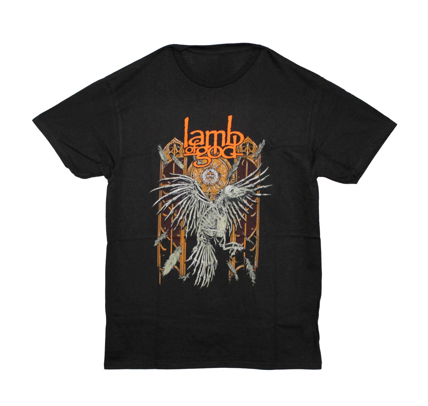 Lamb of God Orange Logo Crow - BLK