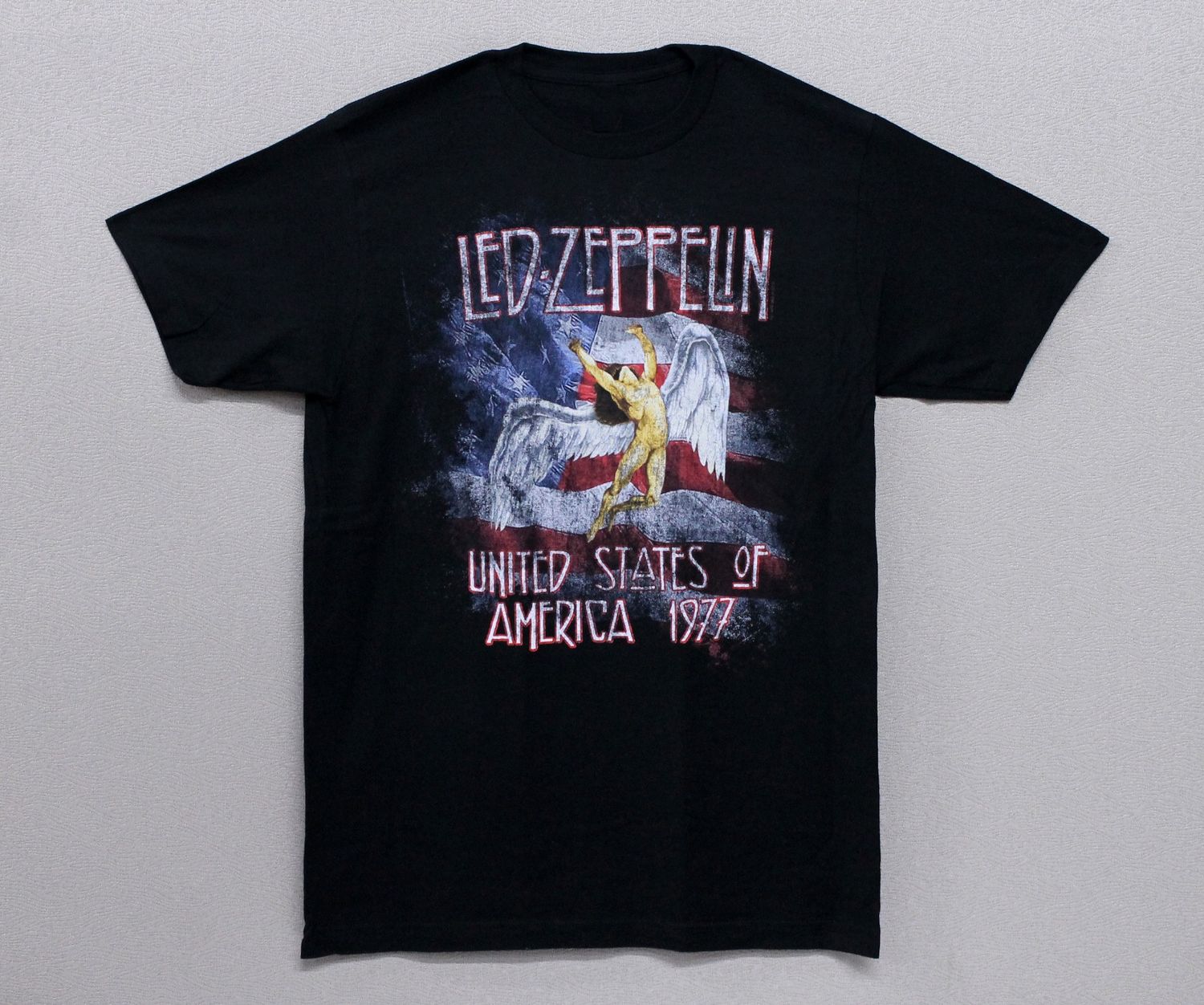 Led Zeppelin USA 77 Flag - Black