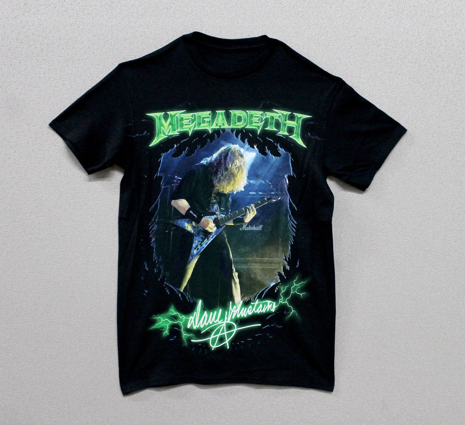 Megadeth Dave Autograph Green
