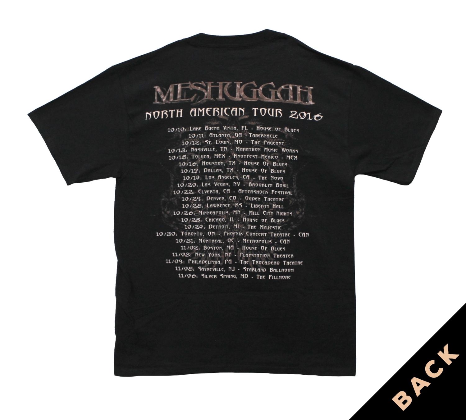 Meshuggah Violent Sleep Tour 2016 - Black